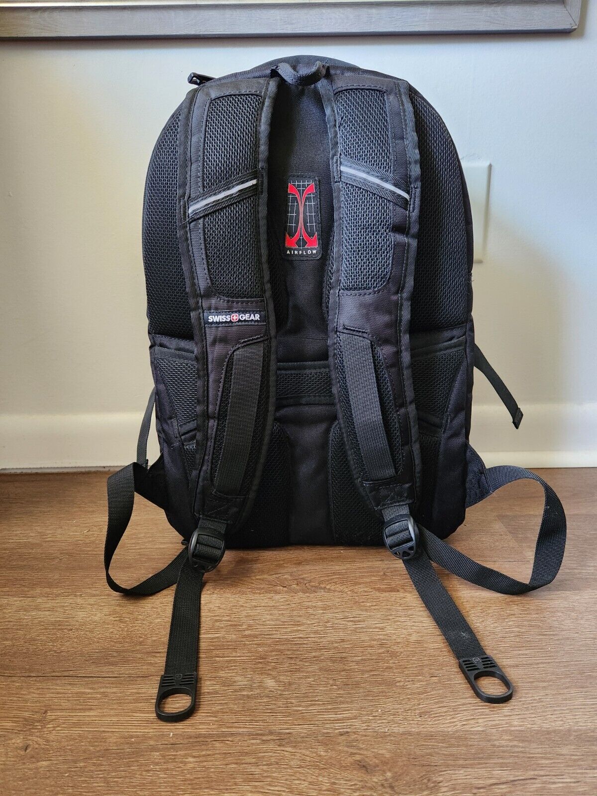 Swiss Gear Black Backpack School Travel Heavy Duty Padded Laptop Air Flow SA2769