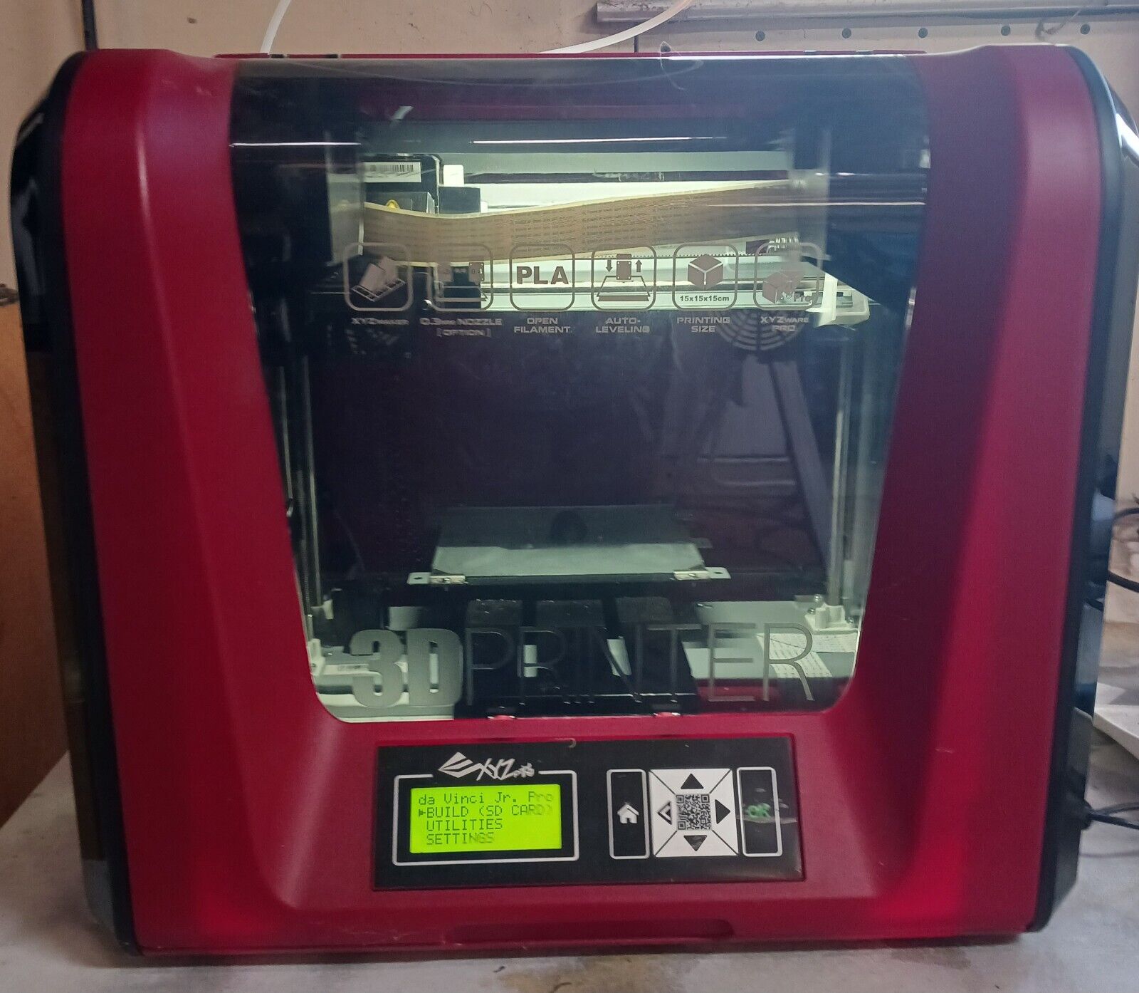 XYZ DaVinci Jr. 1.0 Pro 3D Printer-parts-only price, but probably still works