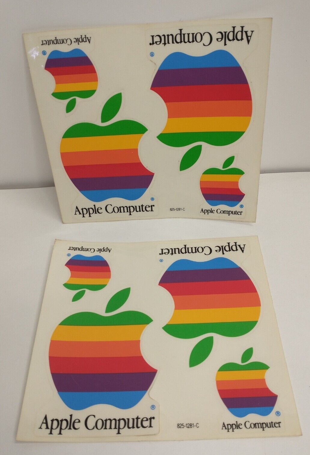 Vintage Original Apple Computer Stickers 1990 Rainbow Never Peeled 2 Sheets Of 4