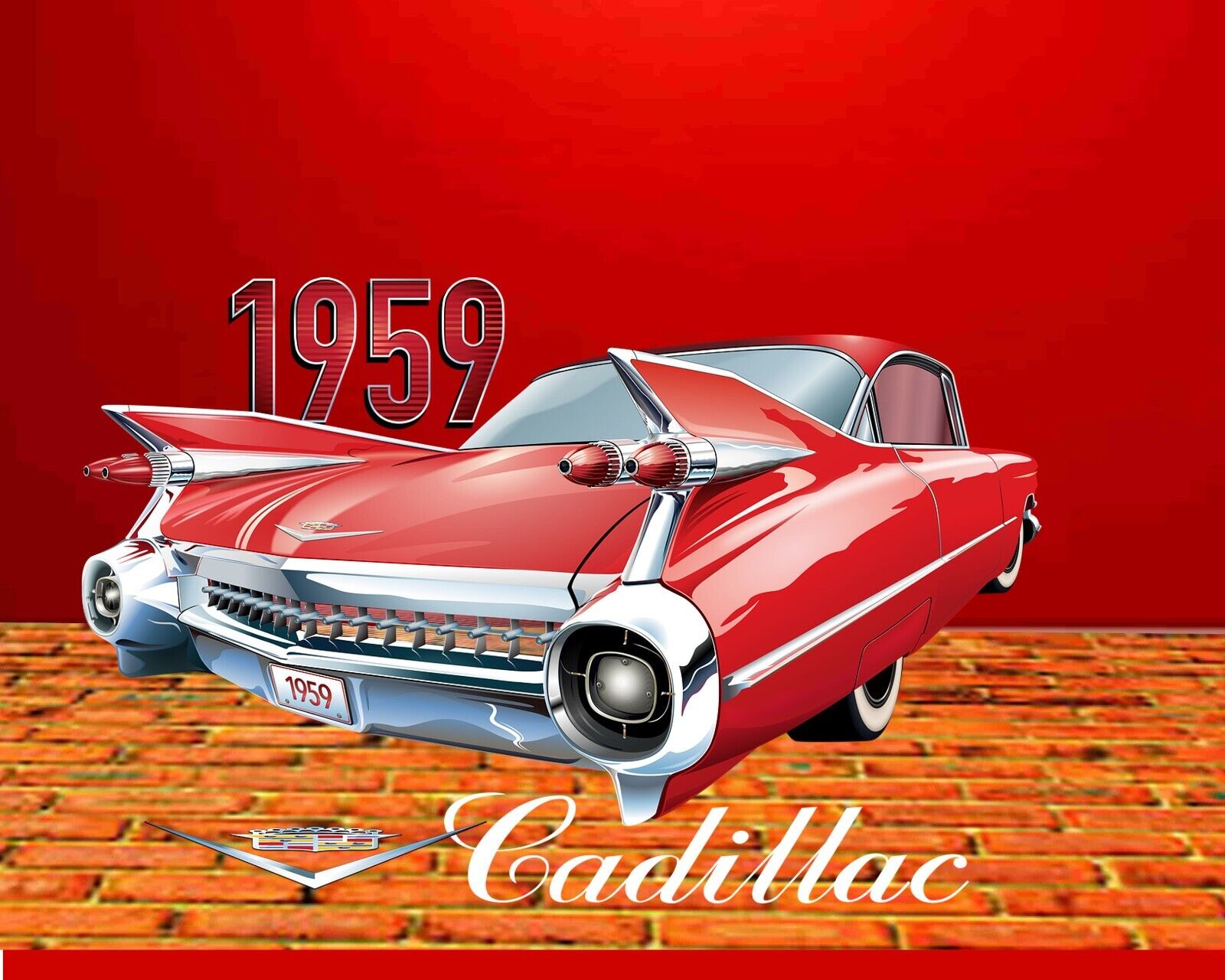 1959 Cadillac Convertible car Mouse Pad Desktop Computer Supplies 7 3/4 x 9\