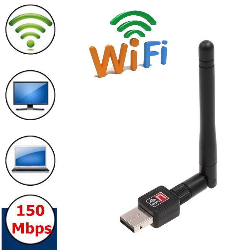 150Mbps 802.11n/g/b Mini USB WiFi Wireless Adapter Network LAN Card w/ Antenna