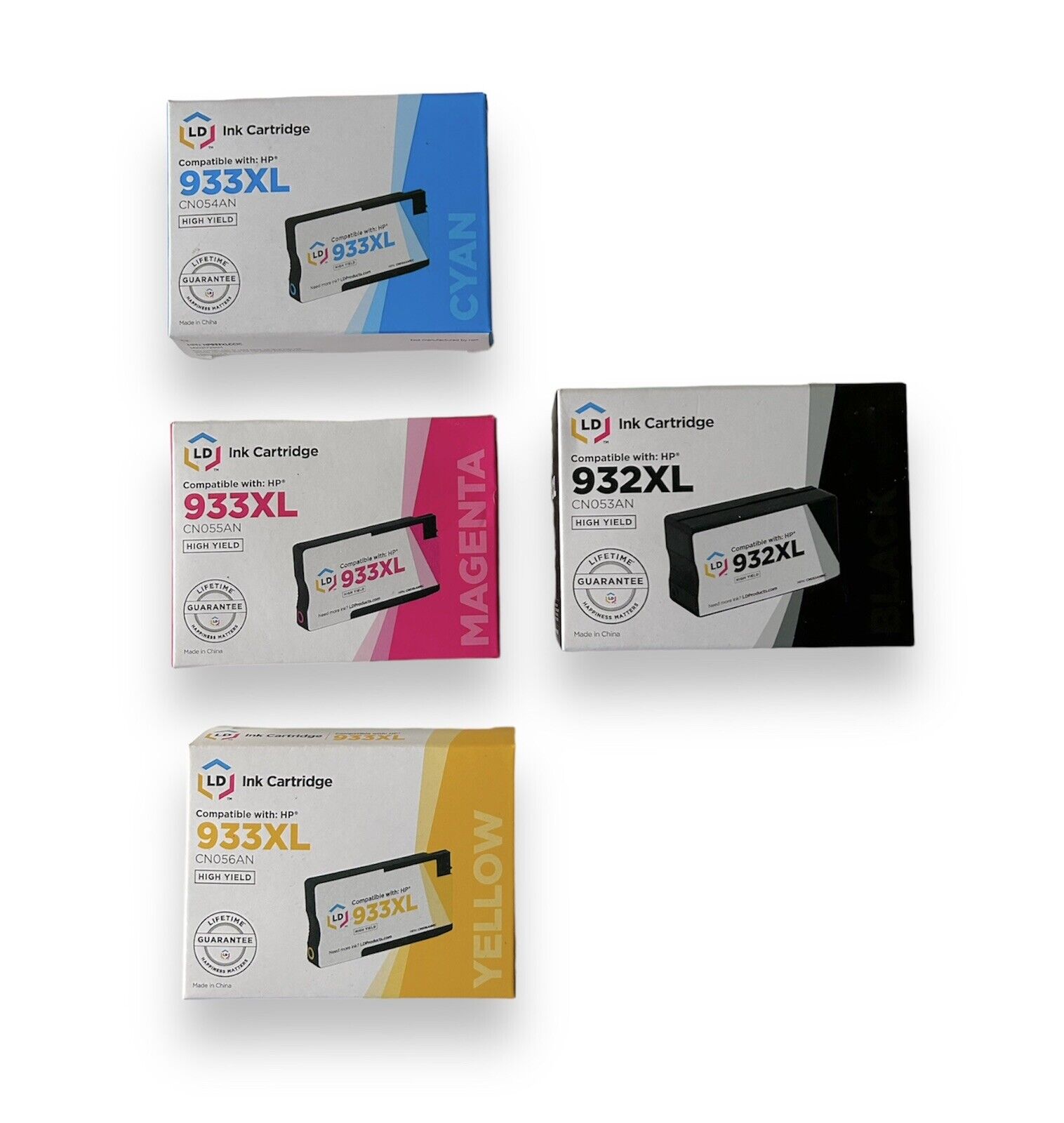 Set Of 4 LD Ink Cartridge Compatible 933XL HP Officejet 6100 Blue Magenta Yellow