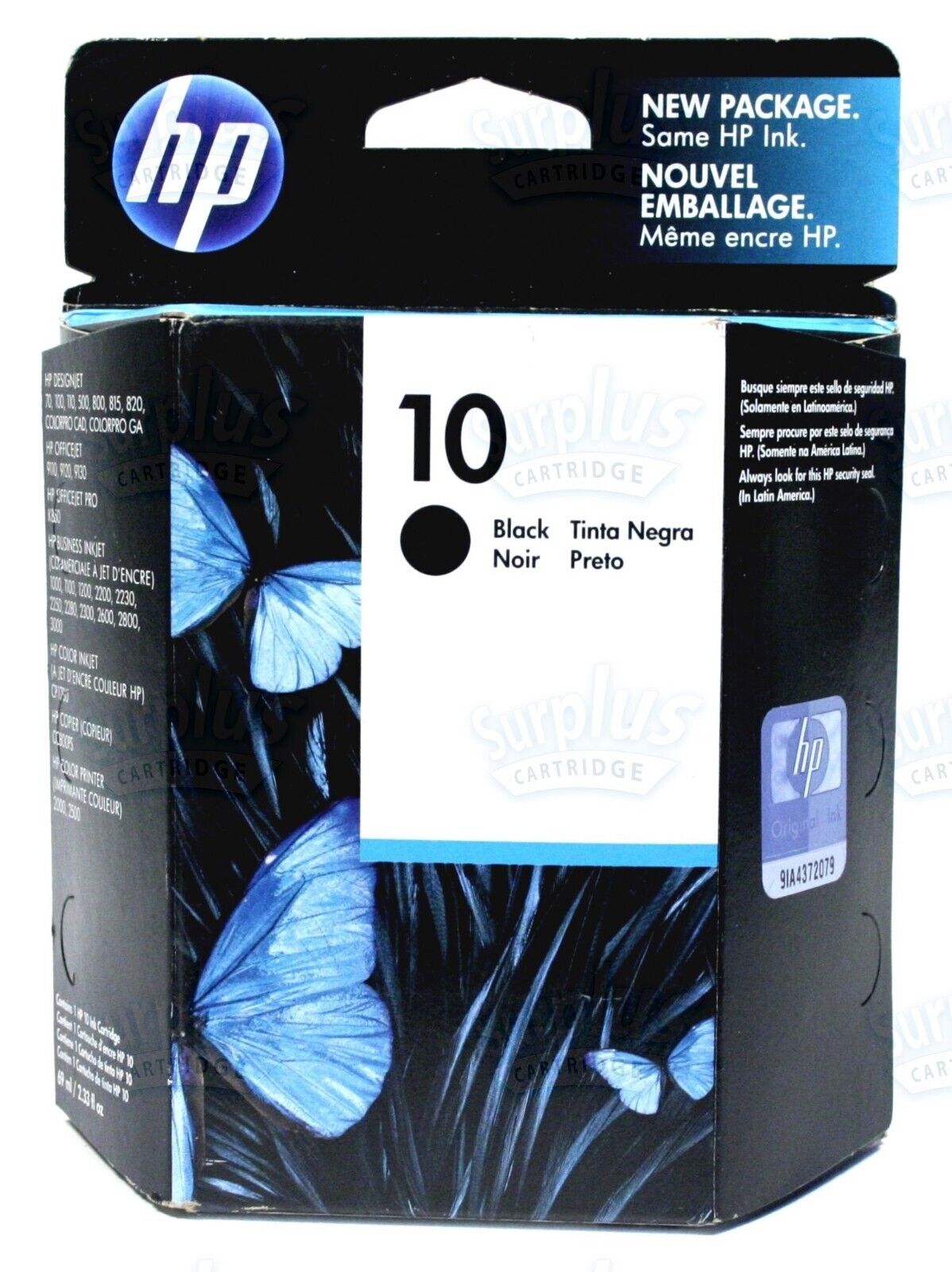 Genuine HP 10 69ml Black Ink OfficeJet 9100 9110 9120 9130 K850 DesigJet 100 70