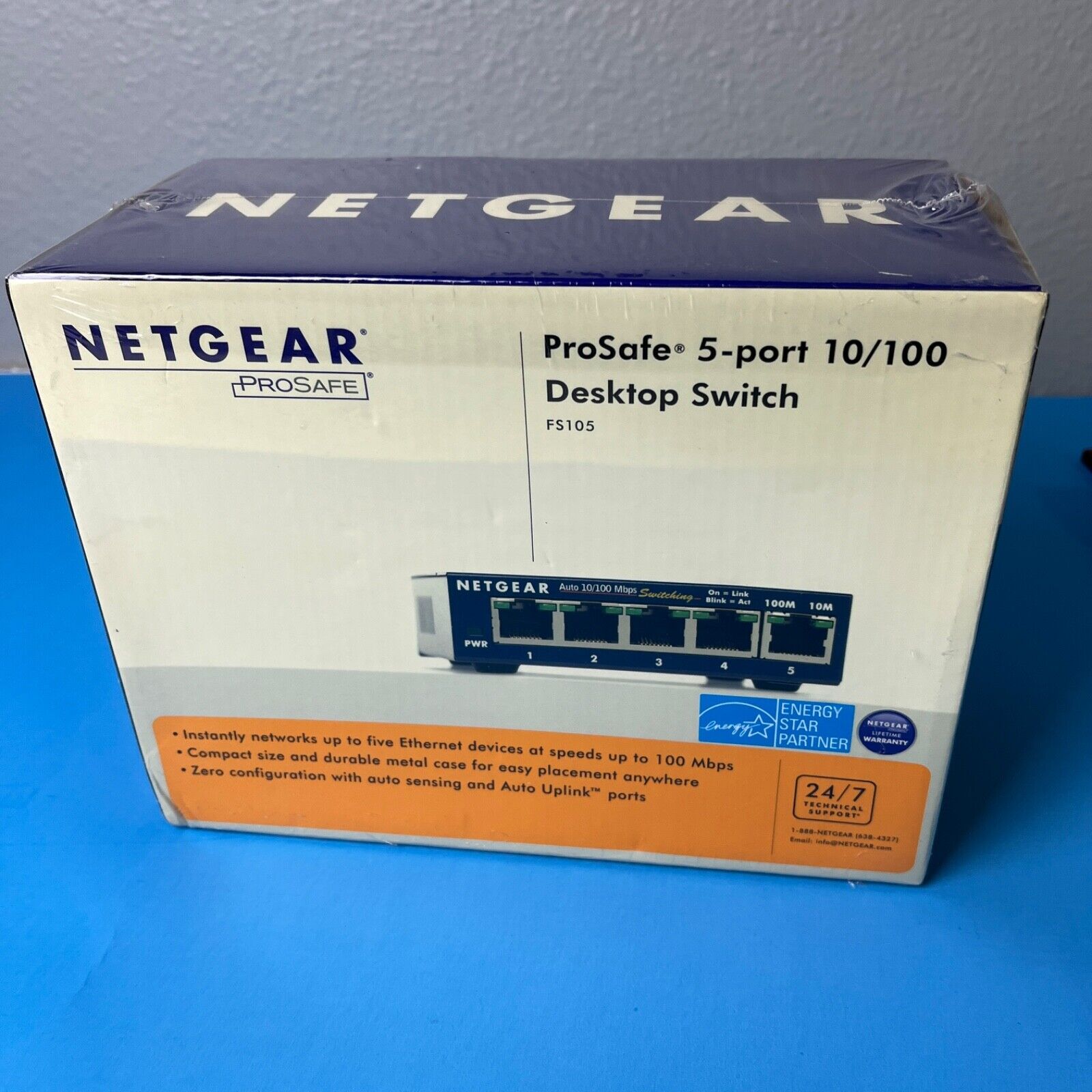 NETGEAR ProSafe (FS105) 5-Ports External Desktop Switch - New