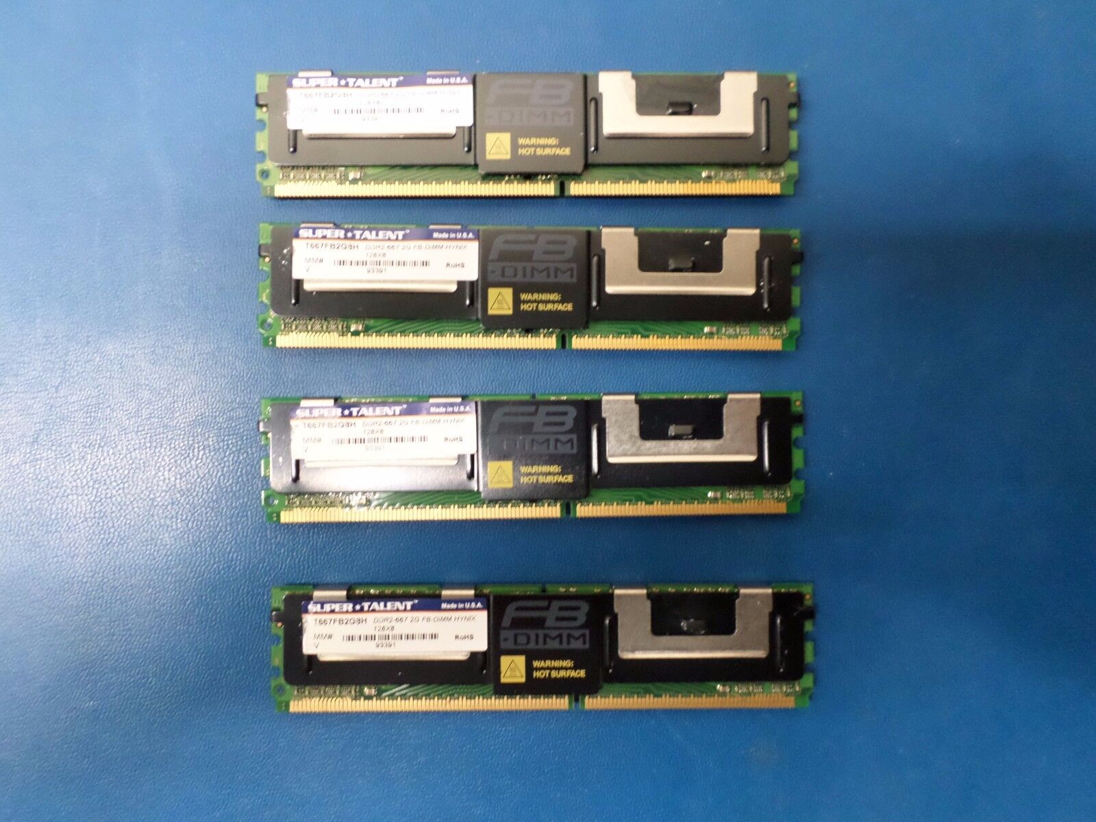 8GB (4x2gb) DDR2 PC2-5300 667MHz Super Talent FB-DIMM Server Memory RAM Lot of 4