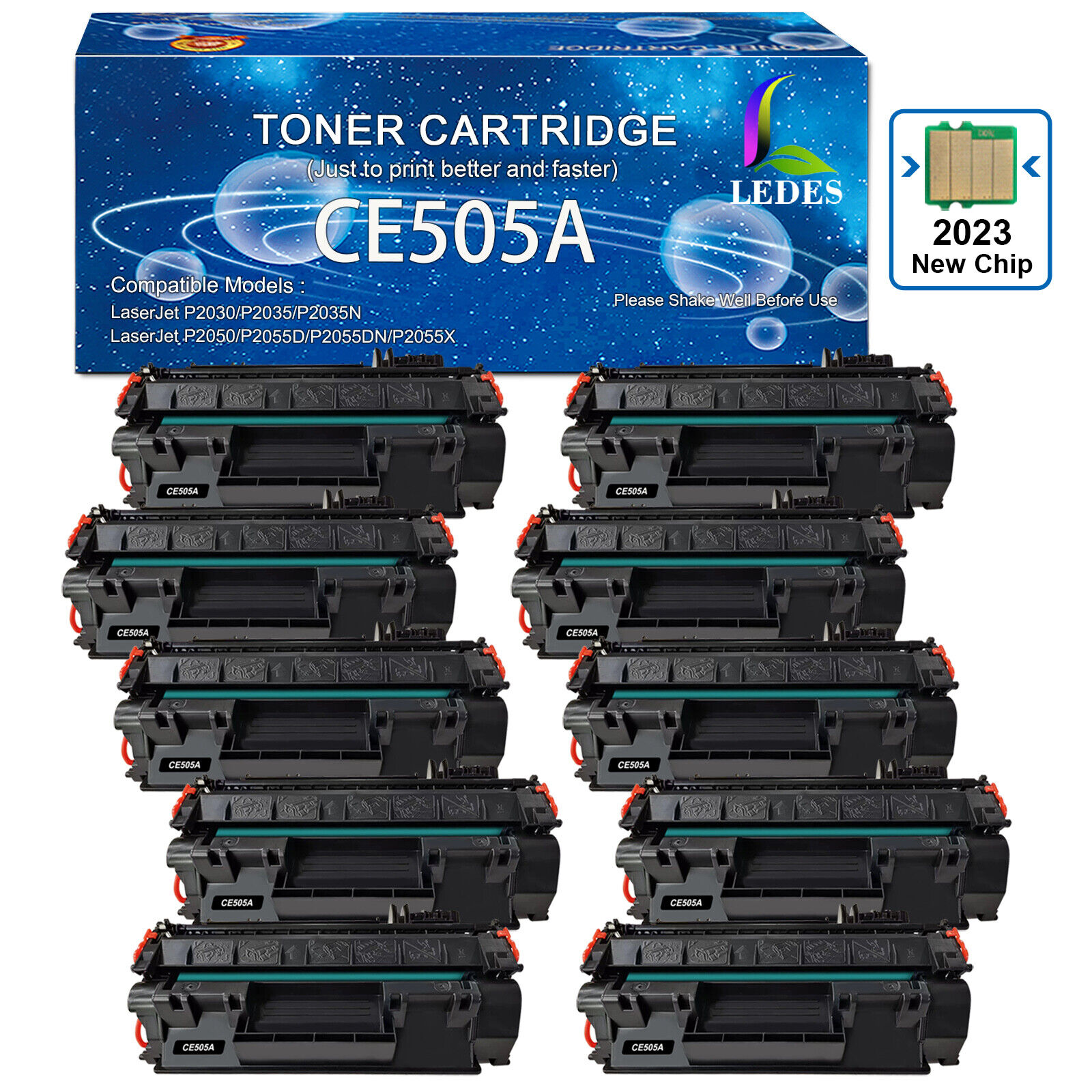 12-Pk/Pack CE505A 05A Toner Compatible for HP LaserJet P2035 P2035n P2055dn