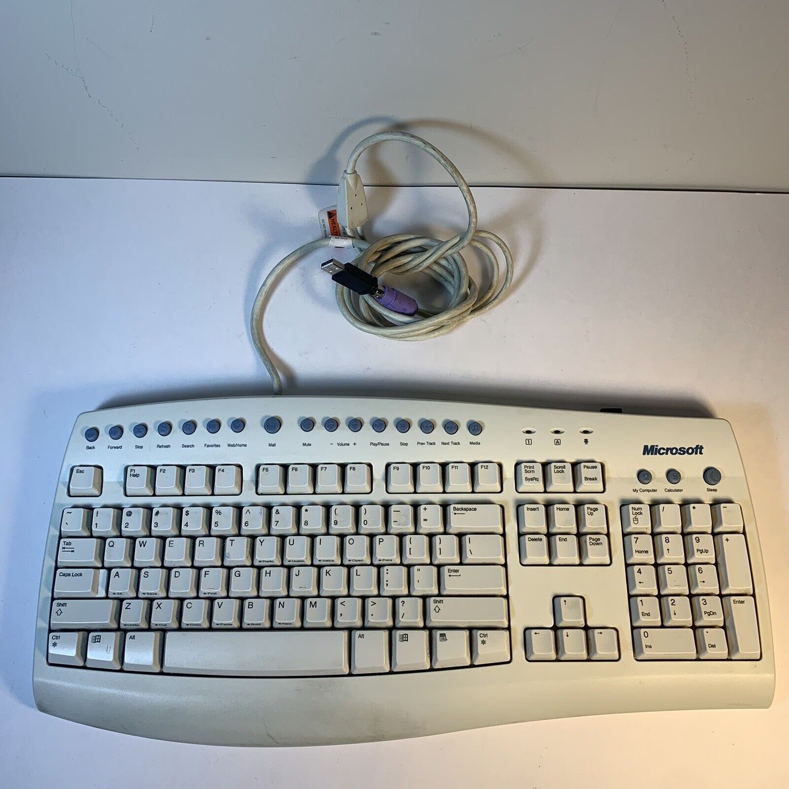 Vintage Microsoft Internet Keyboard Pro Model RT9441 V:5FTW *Tested + Working