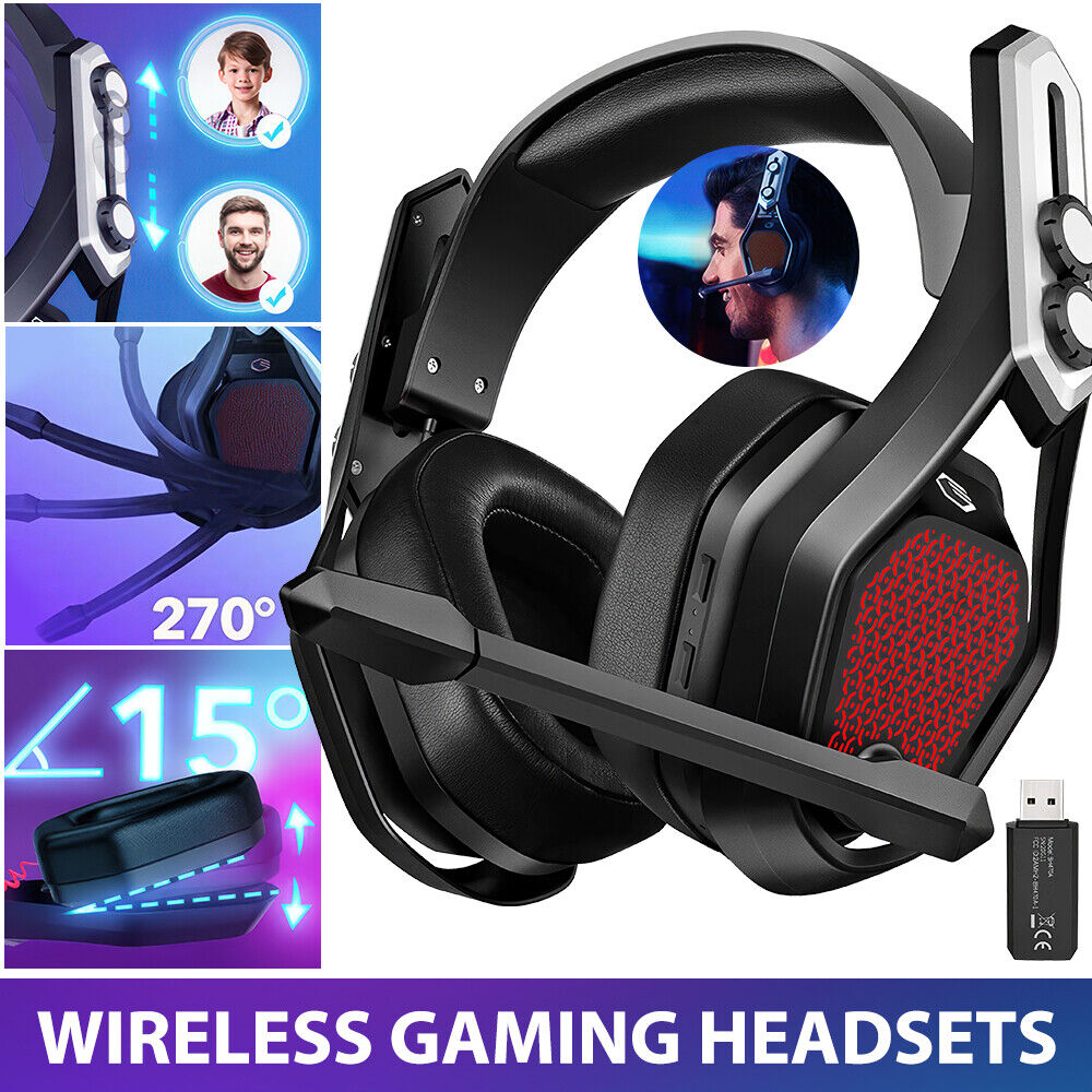 MPOW 2.4G Wireless USB 3.5mm Gaming Headsets Headphones For Xbox One PS4 Switch