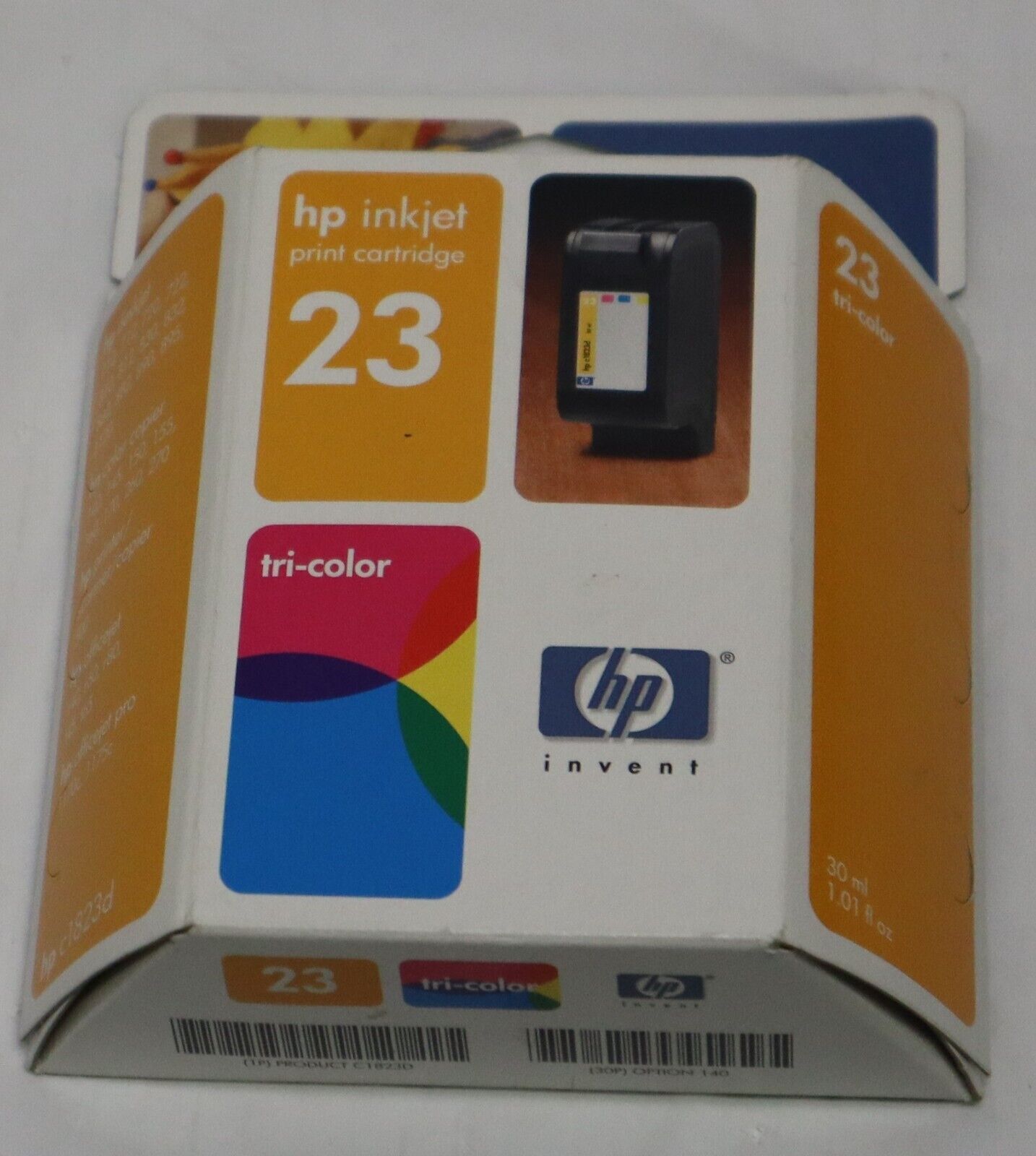 HP 23 Genuine Inkjet Cartridge Tri Color Ink  NIB Sealed C1823T exp 2/05