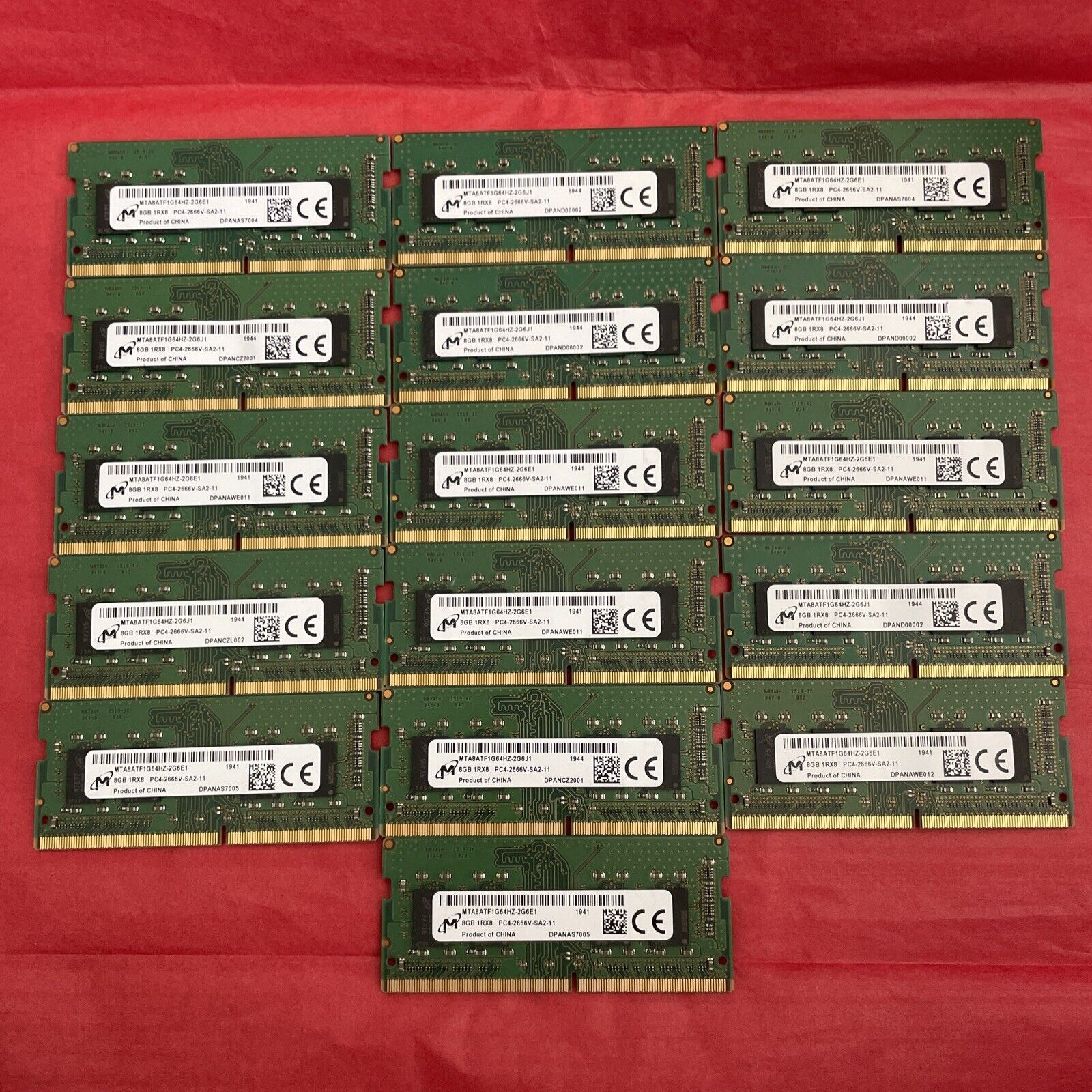 MICRON 8GB 1Rx8 PC4-2666V Laptop RAM ~ Lot Of 16