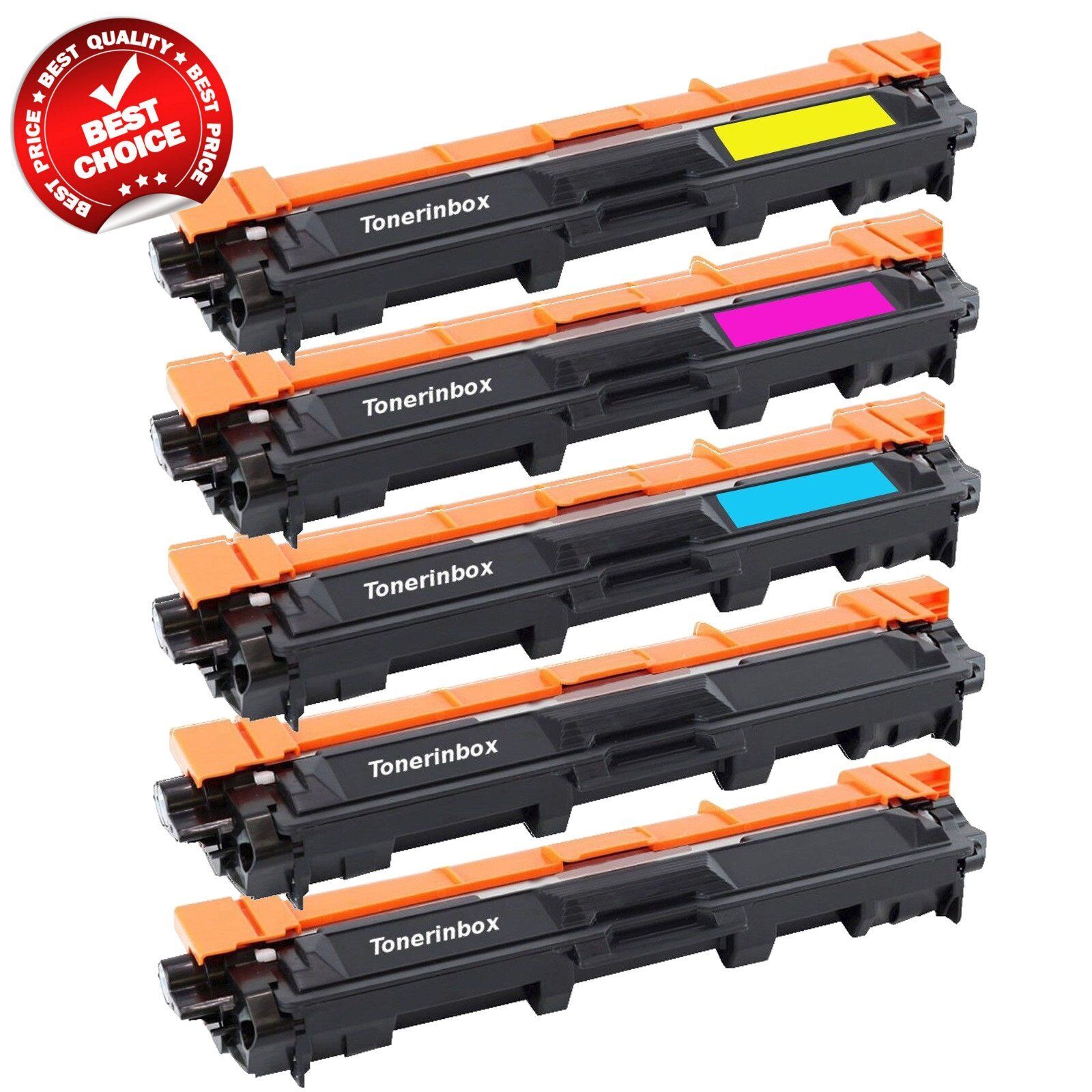 5 Pk TN221 BK TN225 Color Toner For Brother MFC-9130CW, MFC-9330CDW, MFC-9340CDW
