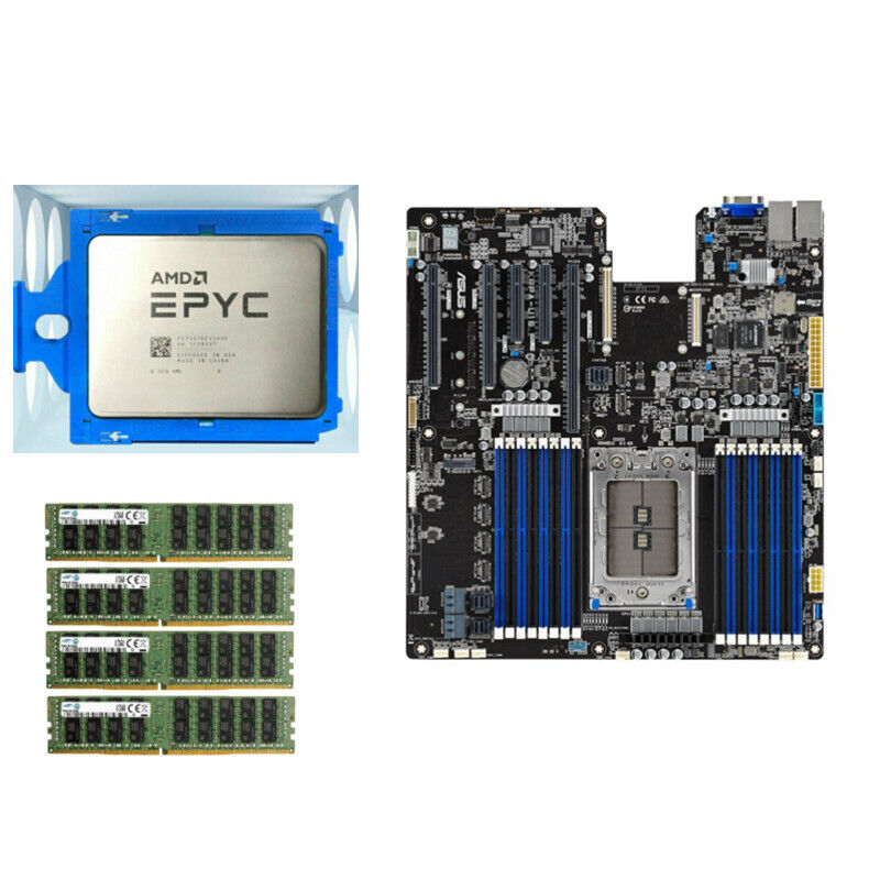 ASUS KRPA-U16 + AMD EPYC 7501 CPU +4* Samsung DDR4 16G RAM Motherboard Set