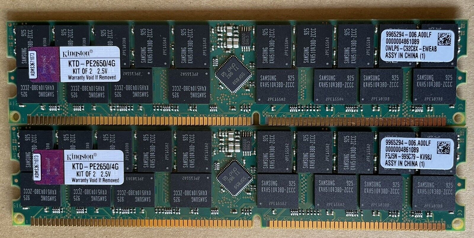 Kingston KTD-PE2650/4G DDR 266 PC2100 4GB ECC REG KIT (2GB x2) Server Memory