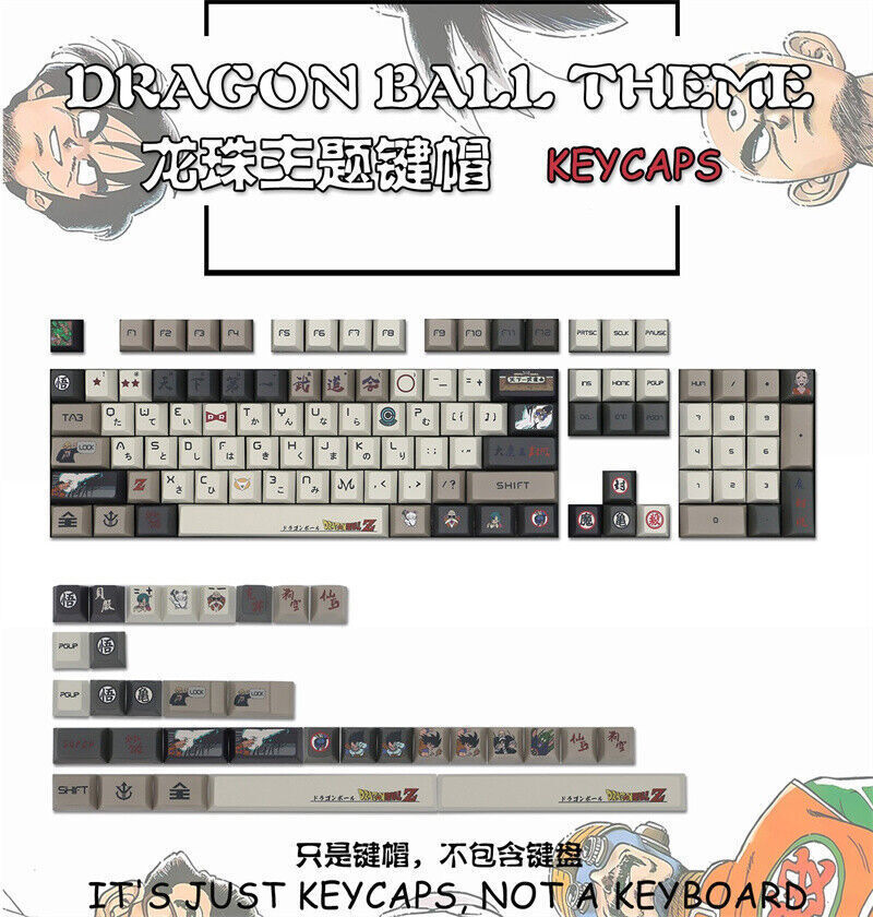 Anime DBZ137keys PBT Mechanical Keyboard Keycap For Cherry Mx High Boxed set