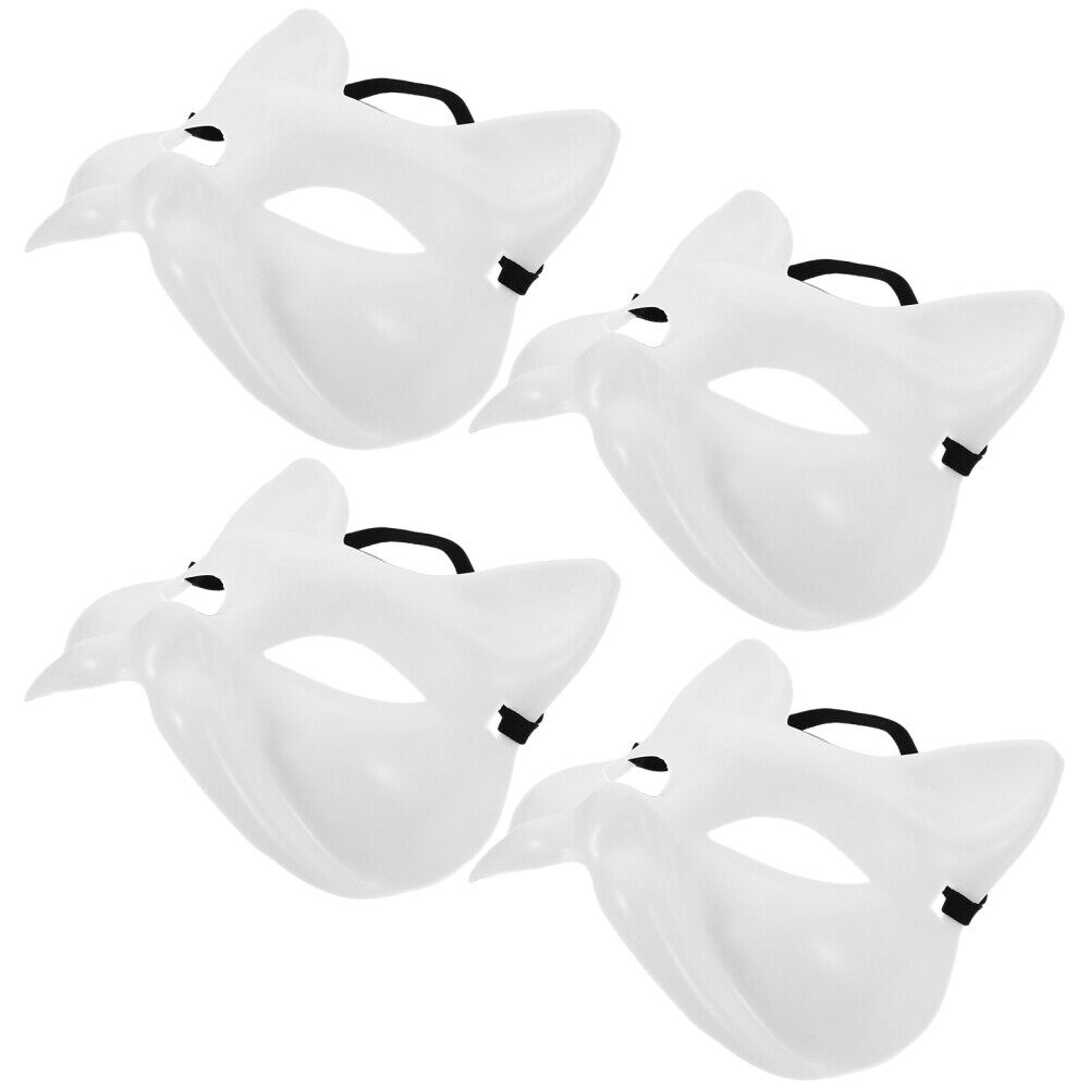 4PCS Blank Masks Halloween Costume Cosplay Mask Blank Masquerade Accessories