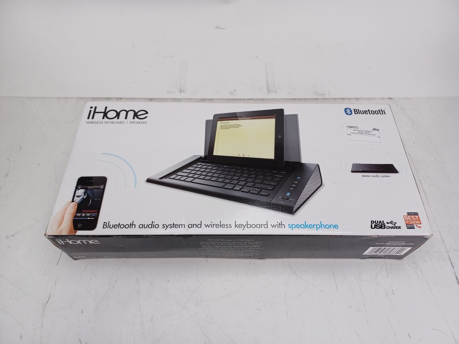 iHome Bluetooth Audio System and Wireless Keyboard with Speakerphone