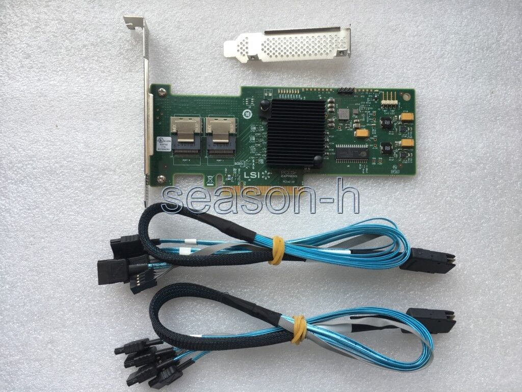 LSI SAS 9210-8i 8-port 6Gb/s PCIe RAID SATA Controller card+2pcs SFF-8087 cables