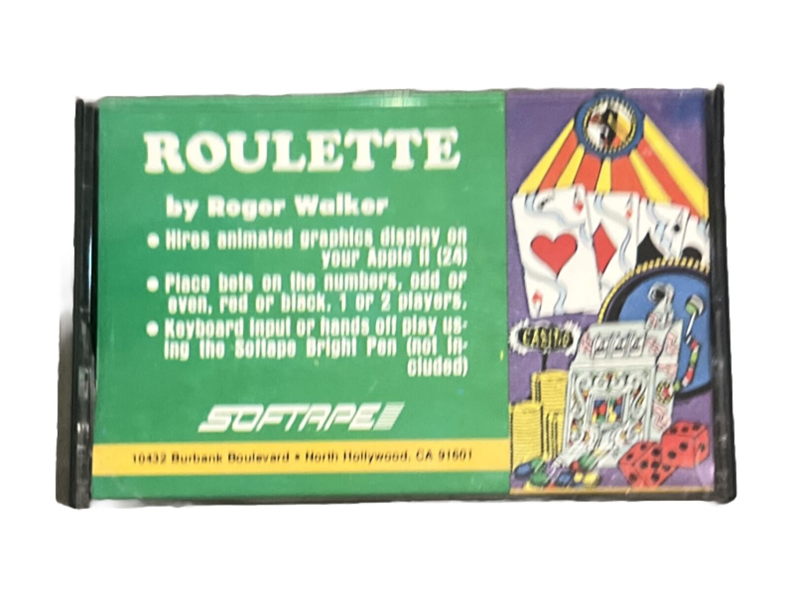 Vintage Apple II Game Softape Roulette 1979 RARE HTF ARW-779