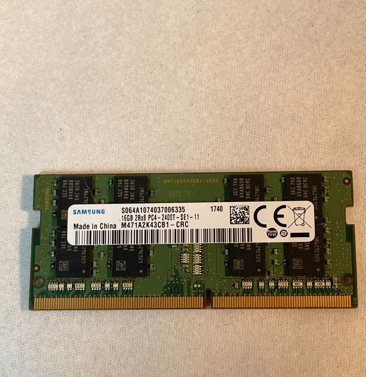 Samsung 16GB PC4-2400T Laptop Ram / Memory - M471A2K43CB1-CRC