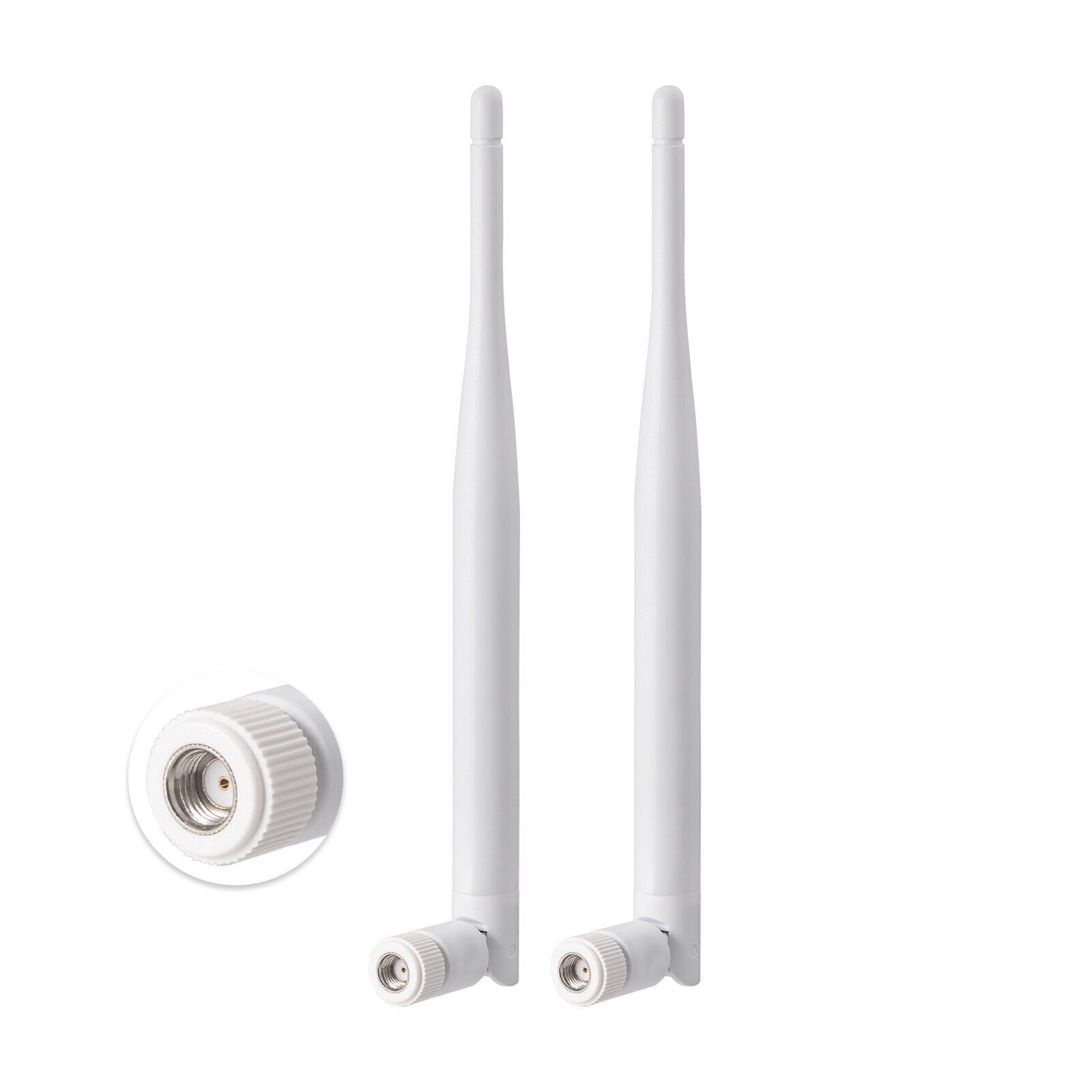 2pcs White 2.4GHz 5GHz 6dBi WiFi Antenna RP-SMA Male for IP Security Camera