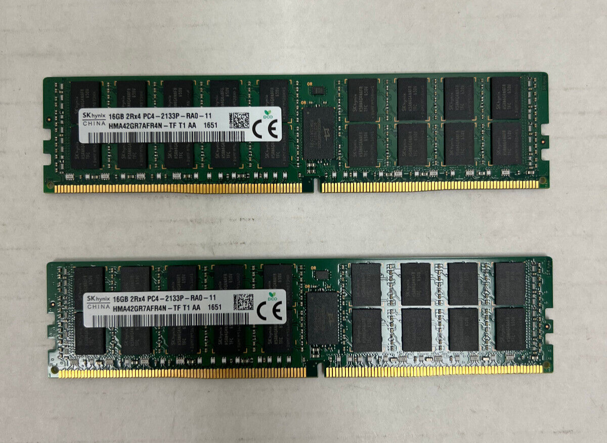 SKhynix 32GB (16GB X 2)  RDIMM ECC REG RAM DDR4 2Rx4 PC4-2133P Server Memory