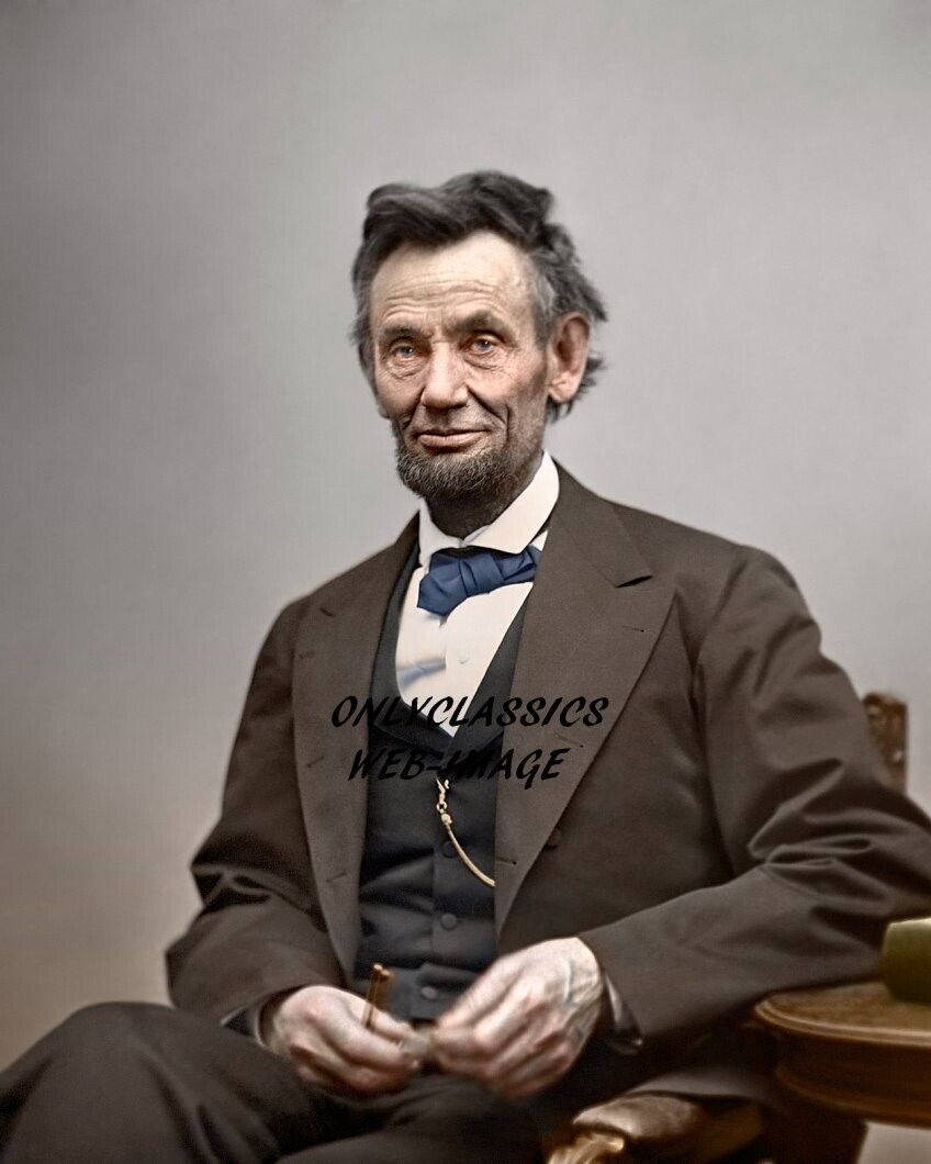 1865 UNITED STATES PRESIDENT ABRAHAM LINCOLN COLORIZED 8X10 PHOTO Civil War Era