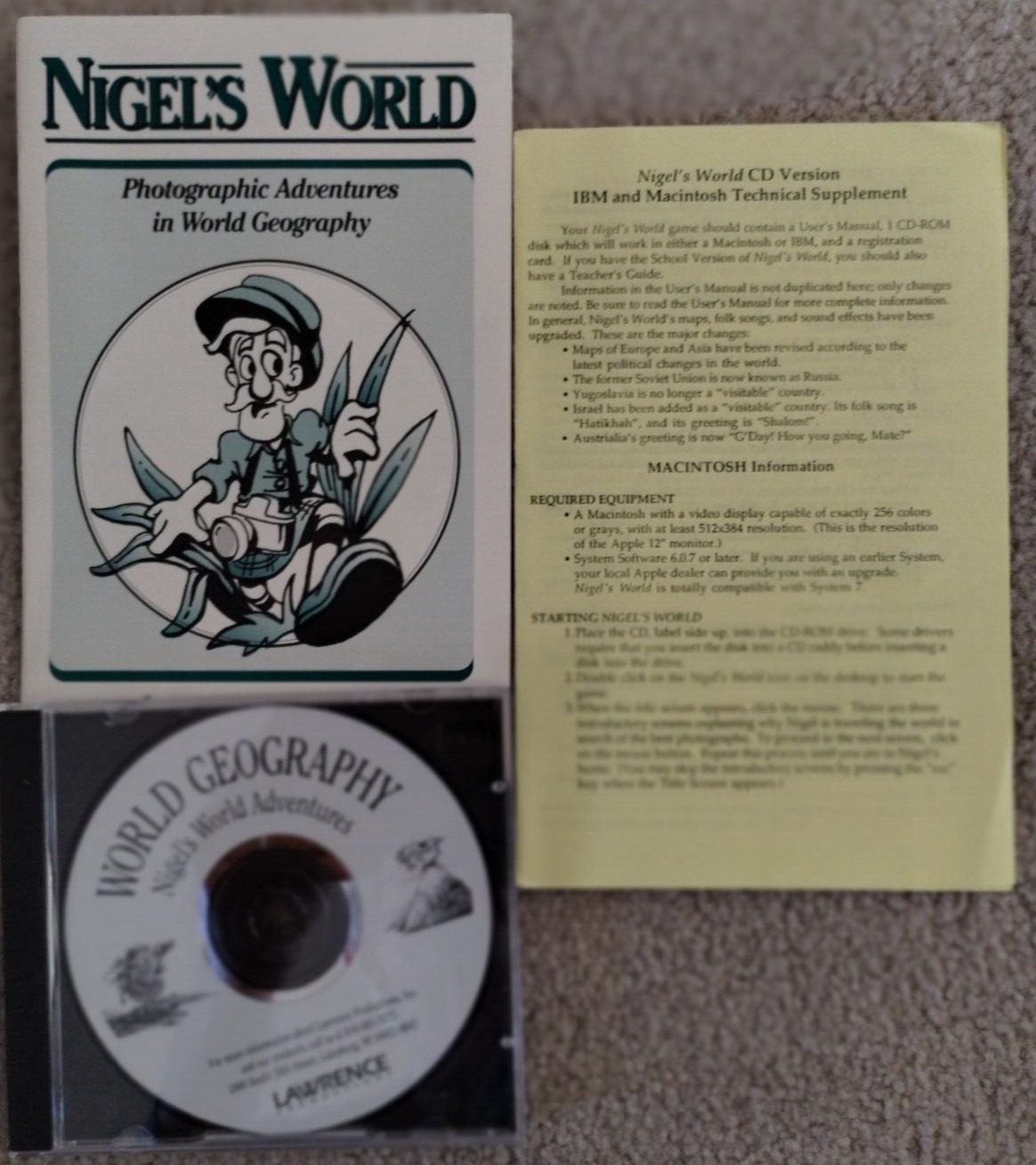 Nigel\'s World Adventures in World Geography  PC(DOS)/Mac Game