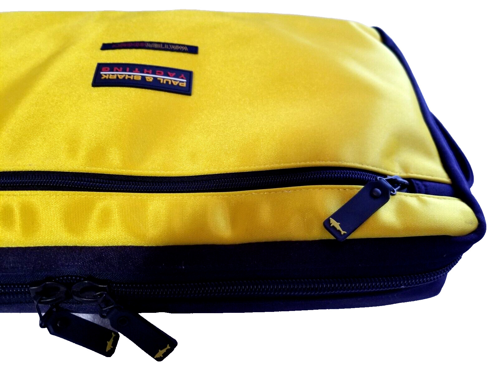 PAUL & SHARK YACHTING FINE RED YELLOW Blue USED LAPTOP BAG LARGE SOFT CASE ITALY