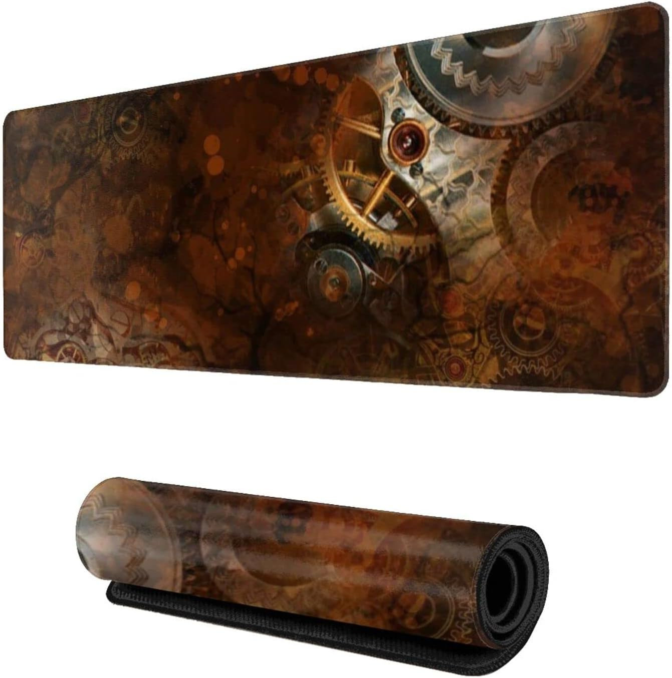 Steampunk Vintage Gear XXL XL Large Gaming Mouse Pad for Desk, Non-Slip Long Ext