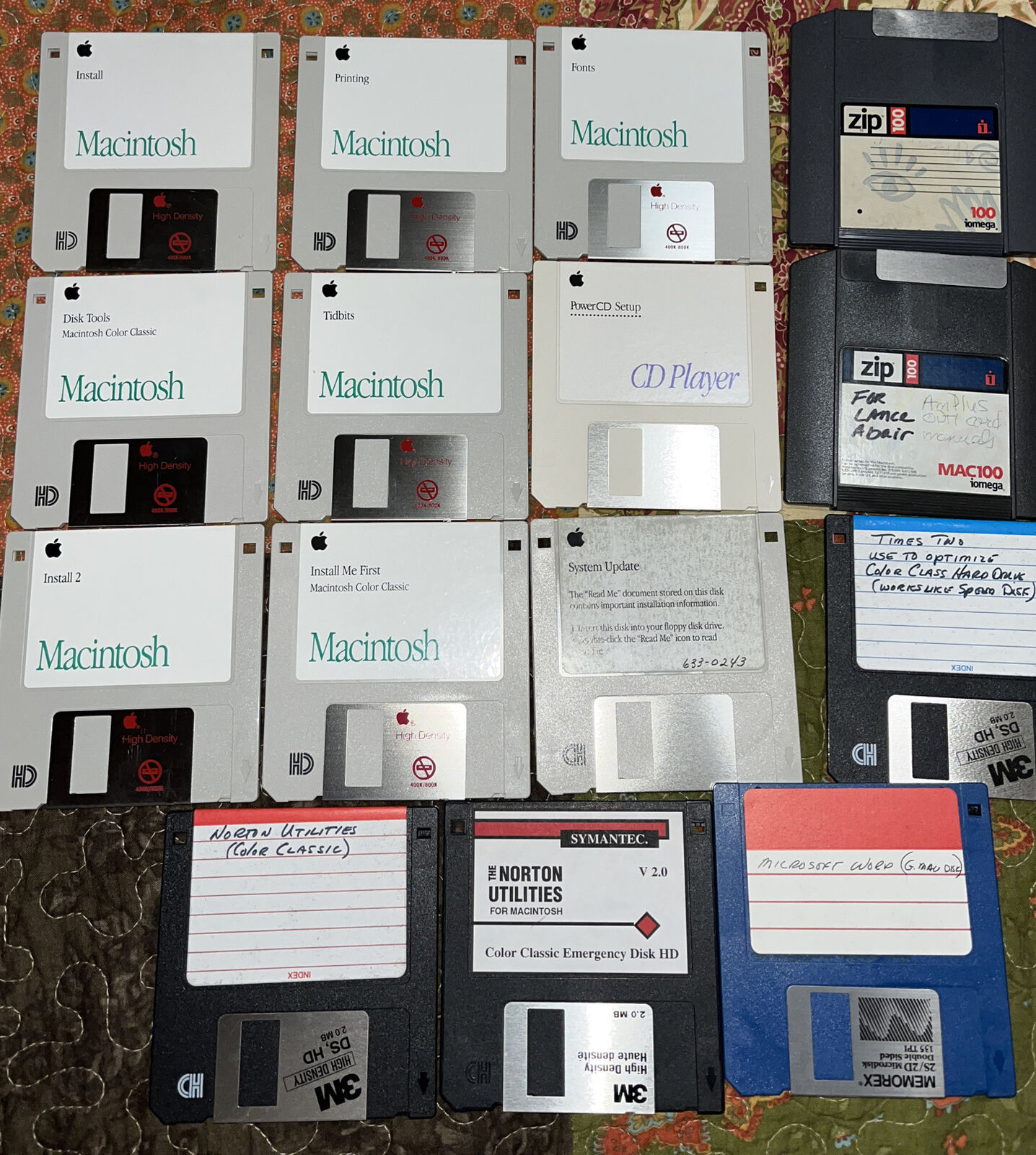 Vintage Classic Apple Macintosh System Boot Install Disk Floppies - Please Read