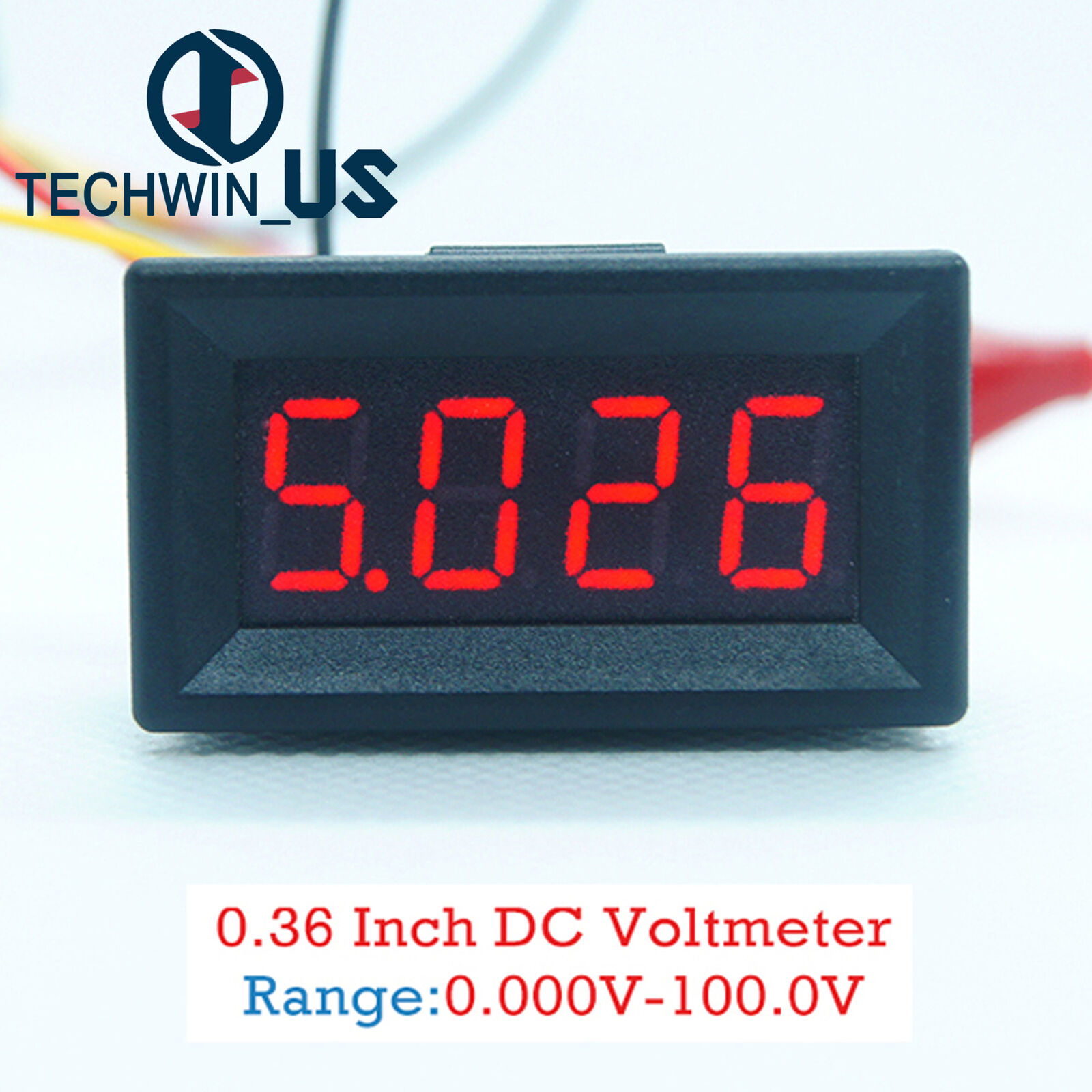 0.36/0.56 0-100V 4 Bit Three wires Digital LED Voltmeter Panel Meter Display Red
