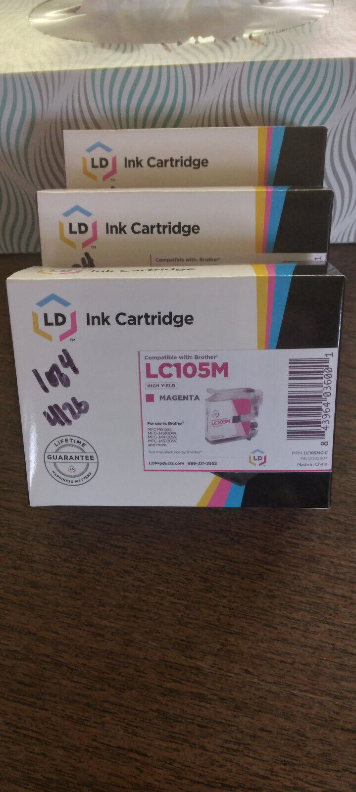 LD Printer Ink LC105M  Magenta 3 Boxes