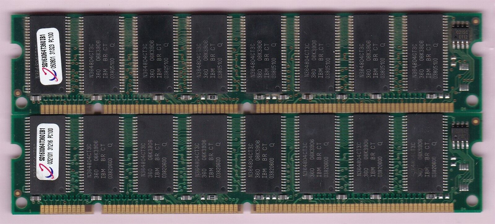 256MB 2x128MB PC-100 ORBIT IBM SD16X064T360IB1 PC100 SDRAM Ram Memory Kit SDR