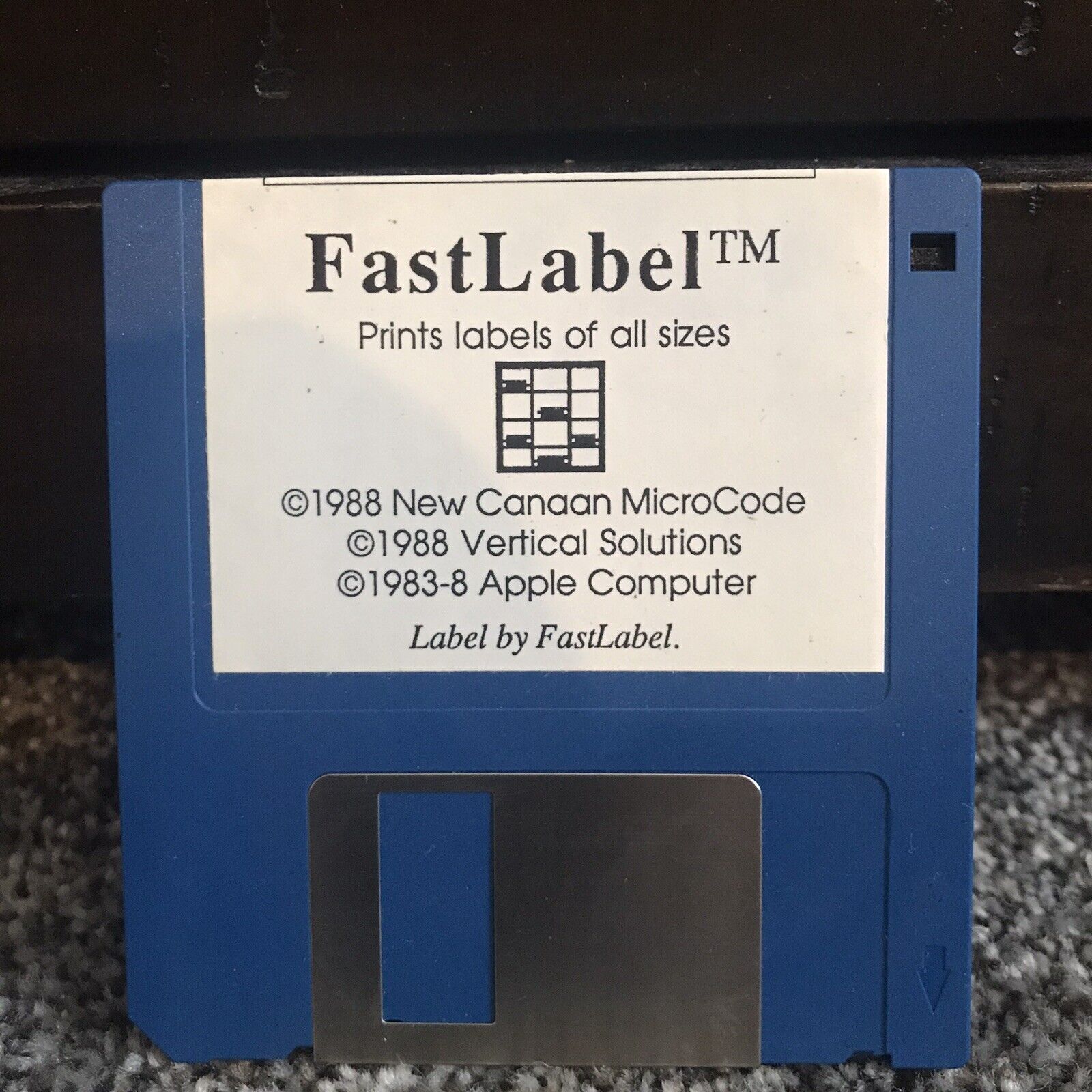 Vintage- Fast Label - Apple Macintosh Mac Disk - 1988
