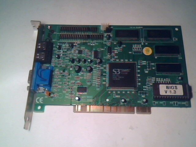 PCI Video Graphics Card S3 Trio64V+ 2MB DXLDP172 8L27-1096 LPB Feature