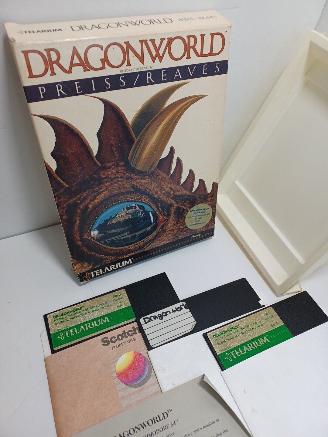 VTG 1984 DragonWorld C64 Commodore 64 Game Trillium WORKS
