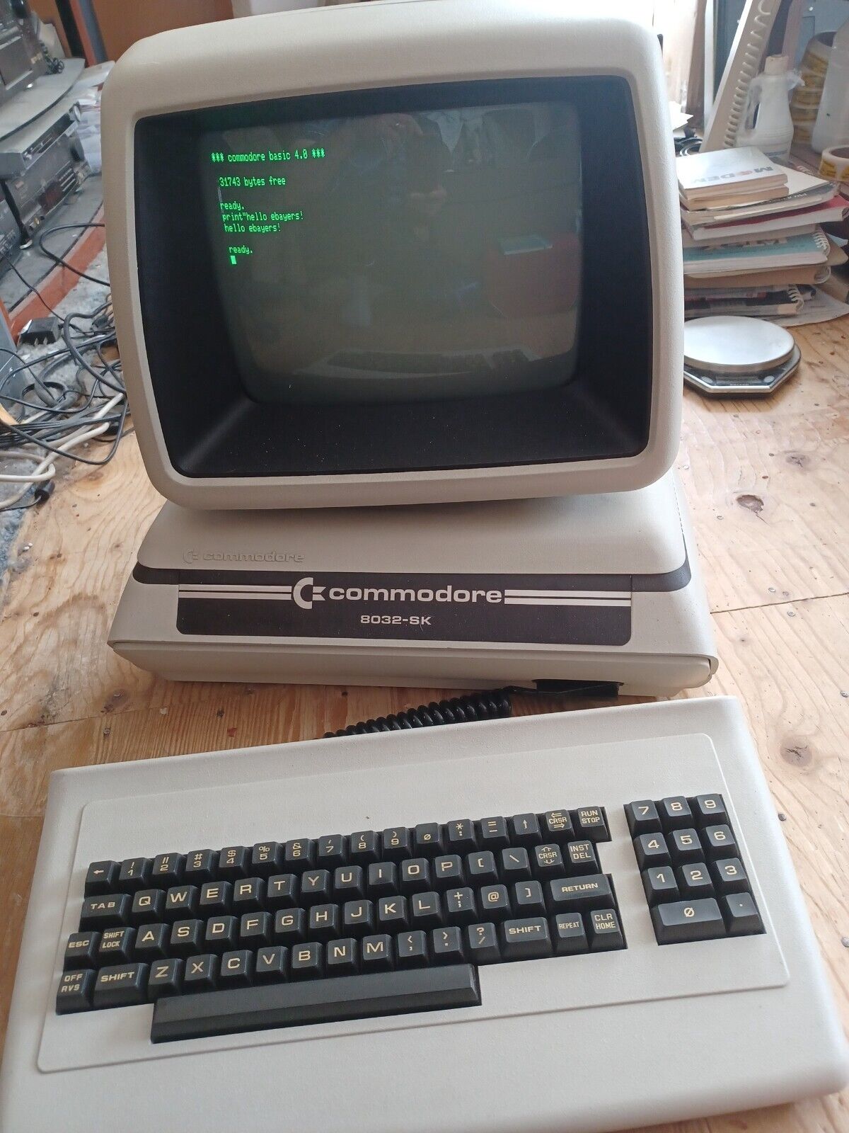 Commodore 8032 SK Computer - SUPER RARE  - Tested and working.  Super clean