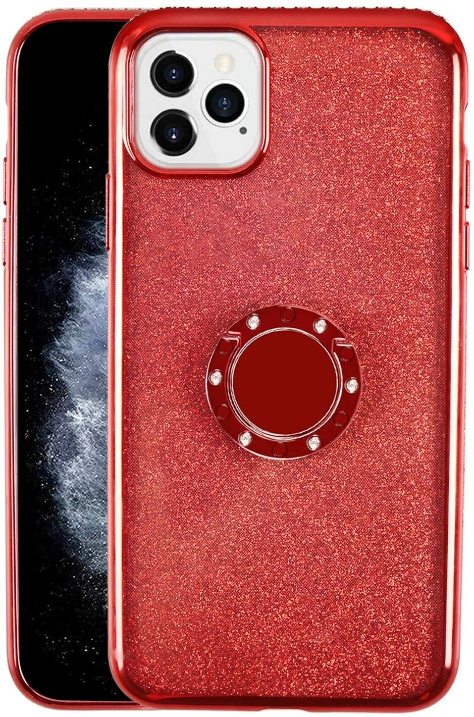 New iPhone 12 Mini / 12 / 12 Pro Max Soft TPU Glitter Bling Rhinestone Ring Case