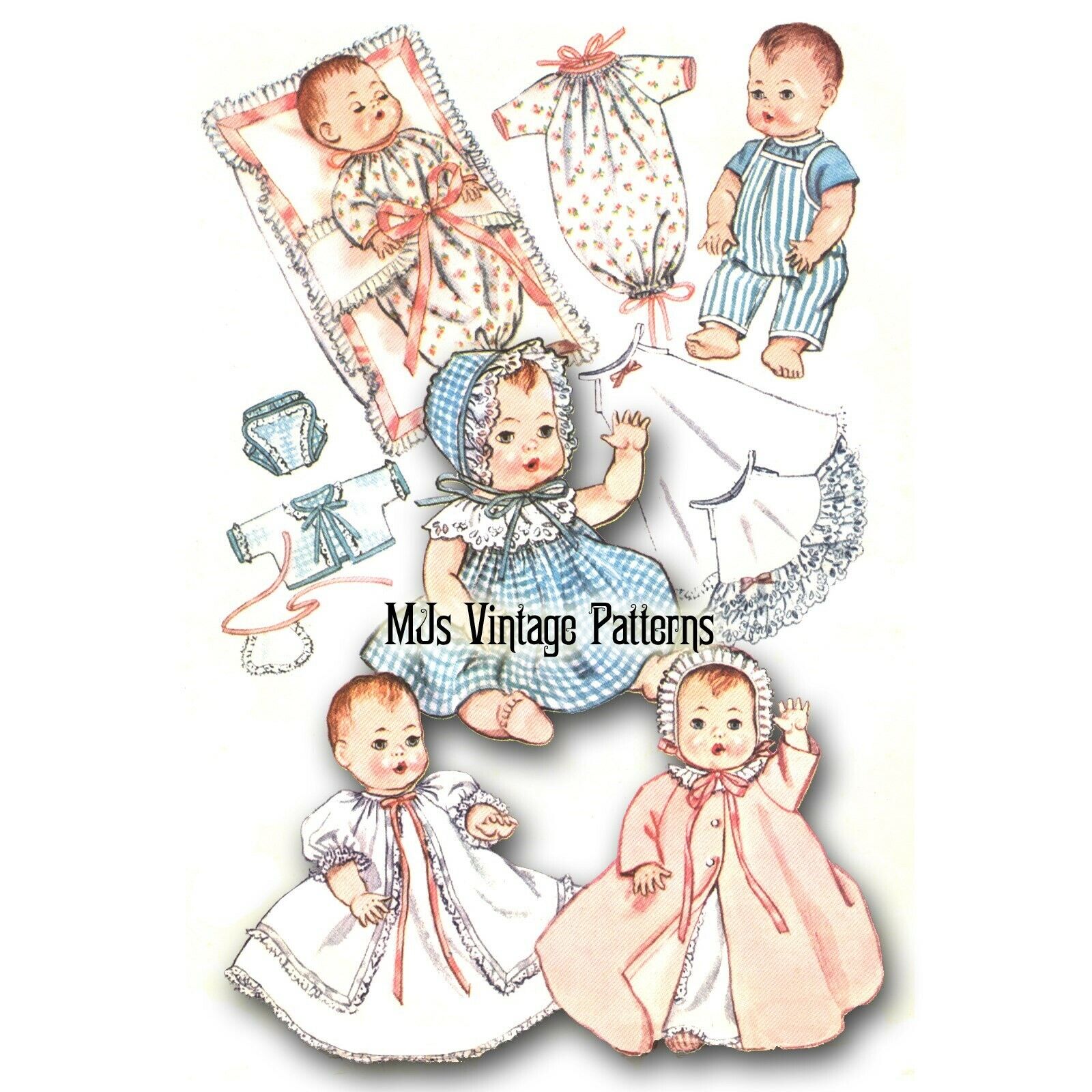 Baby Doll Clothes Vtg Pattern ~ for 8