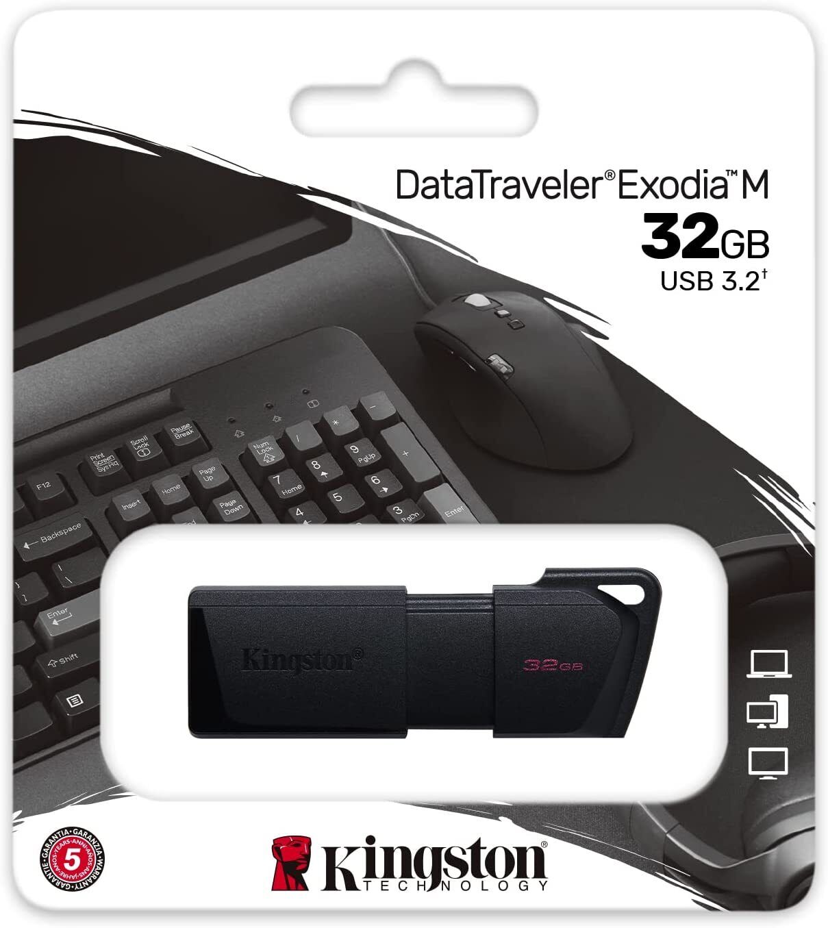 Kingston 32G 64G 128G DataTraveler Exodia M USB Flash Drive USB 3.2 +Sliding Cap