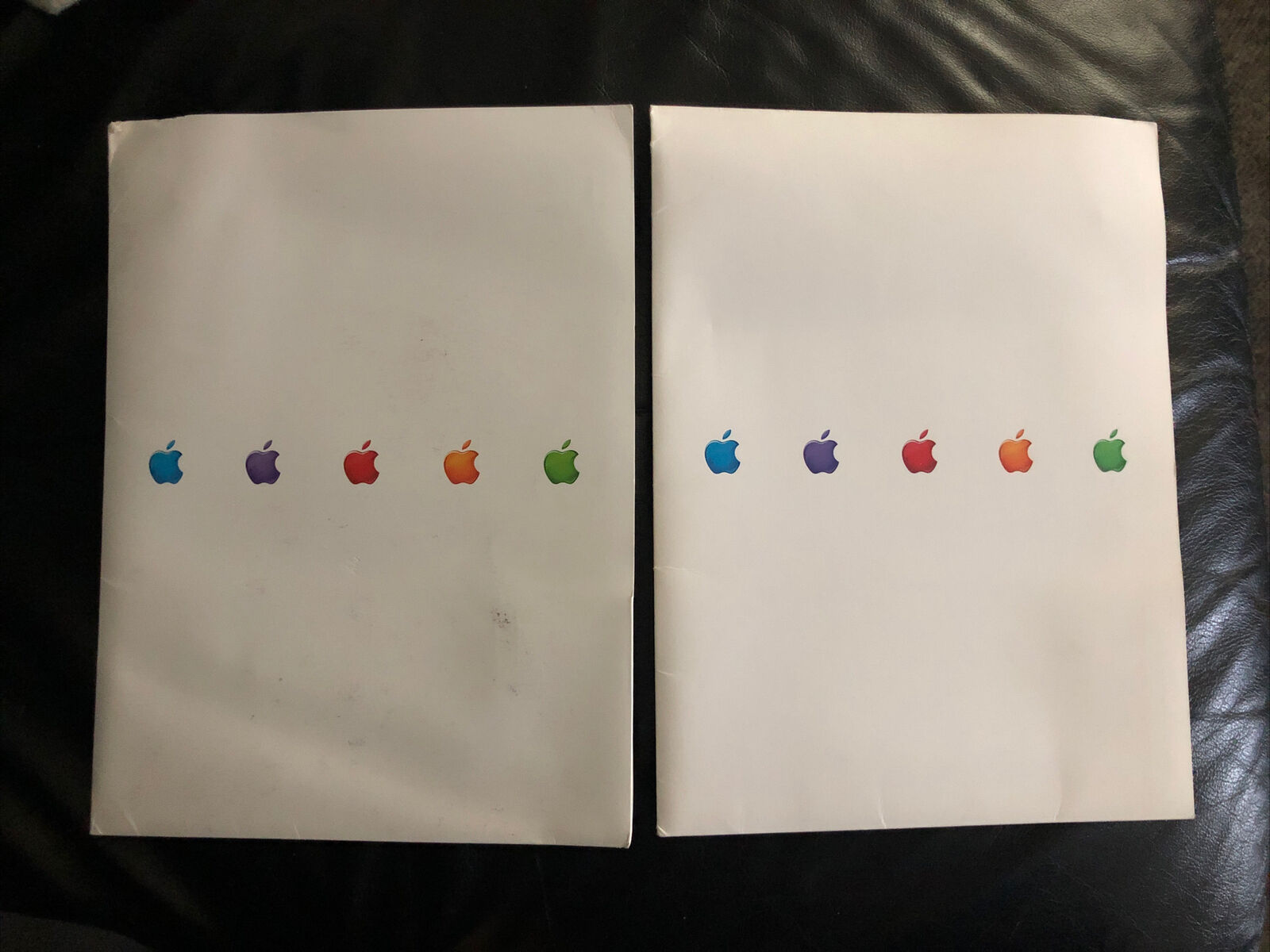 Apple ‘think different’ file folders (2). Vintage. Used. With logos.￼