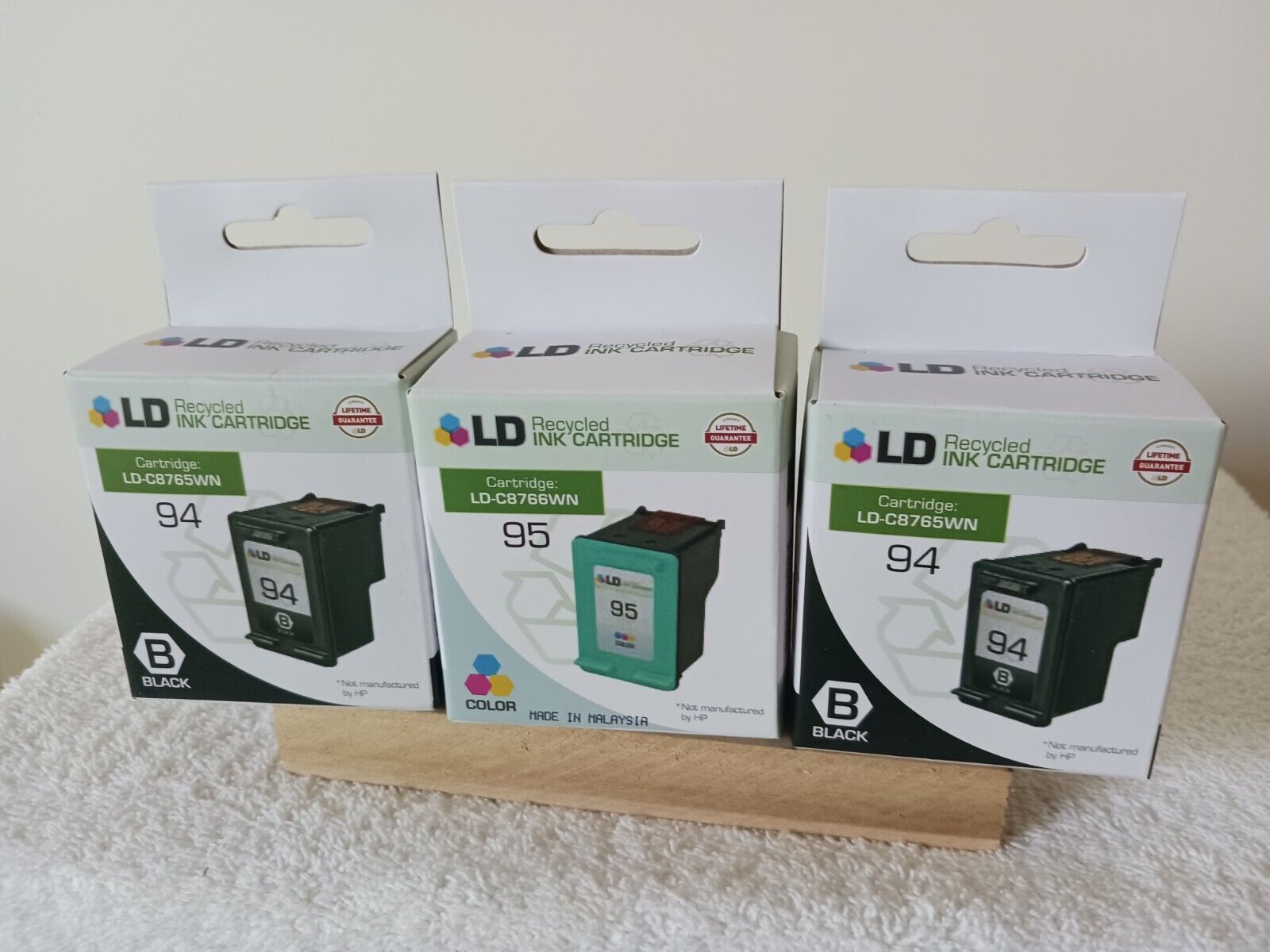 LD Ink Cartridges Two Black & One Color For HP Printers Ready To Go. D