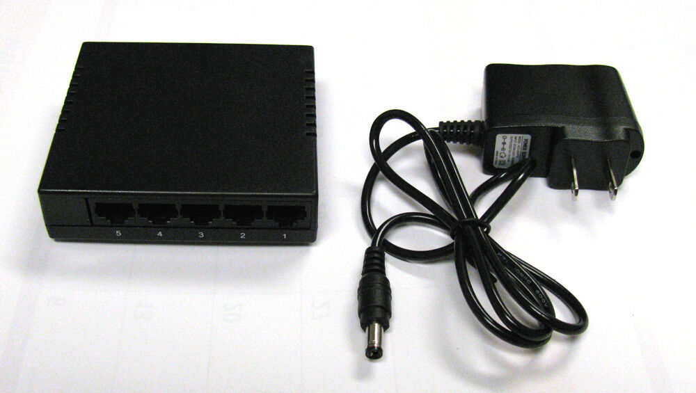 New RJ45 MINI 5-Ports Fast Ethernet Network White Switch Hub for Desktop PC