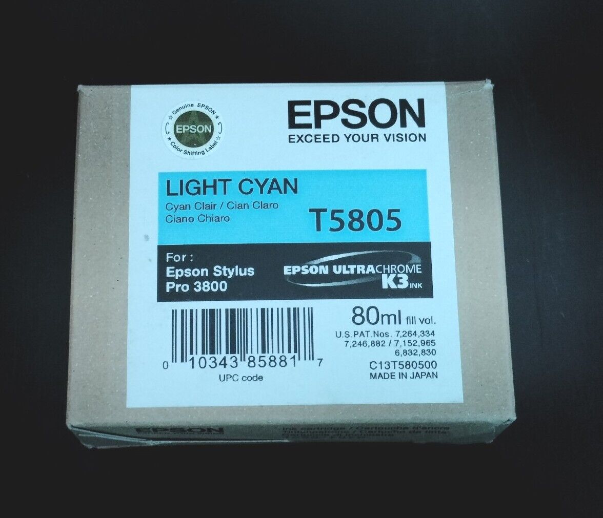 03-2011 Opened Bag Never Used Genuine Epson Pro 3800 3880 Light Cyan Ink T5805