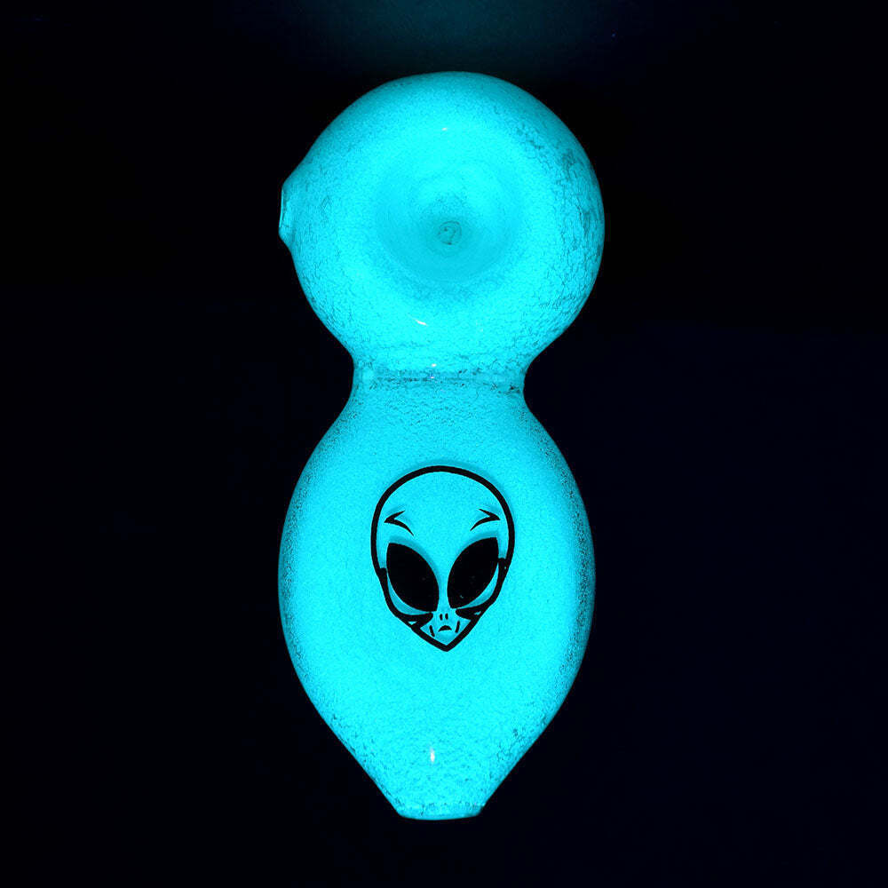 Alien Tech Glow In The Dark Glass Pipe - 3.5\