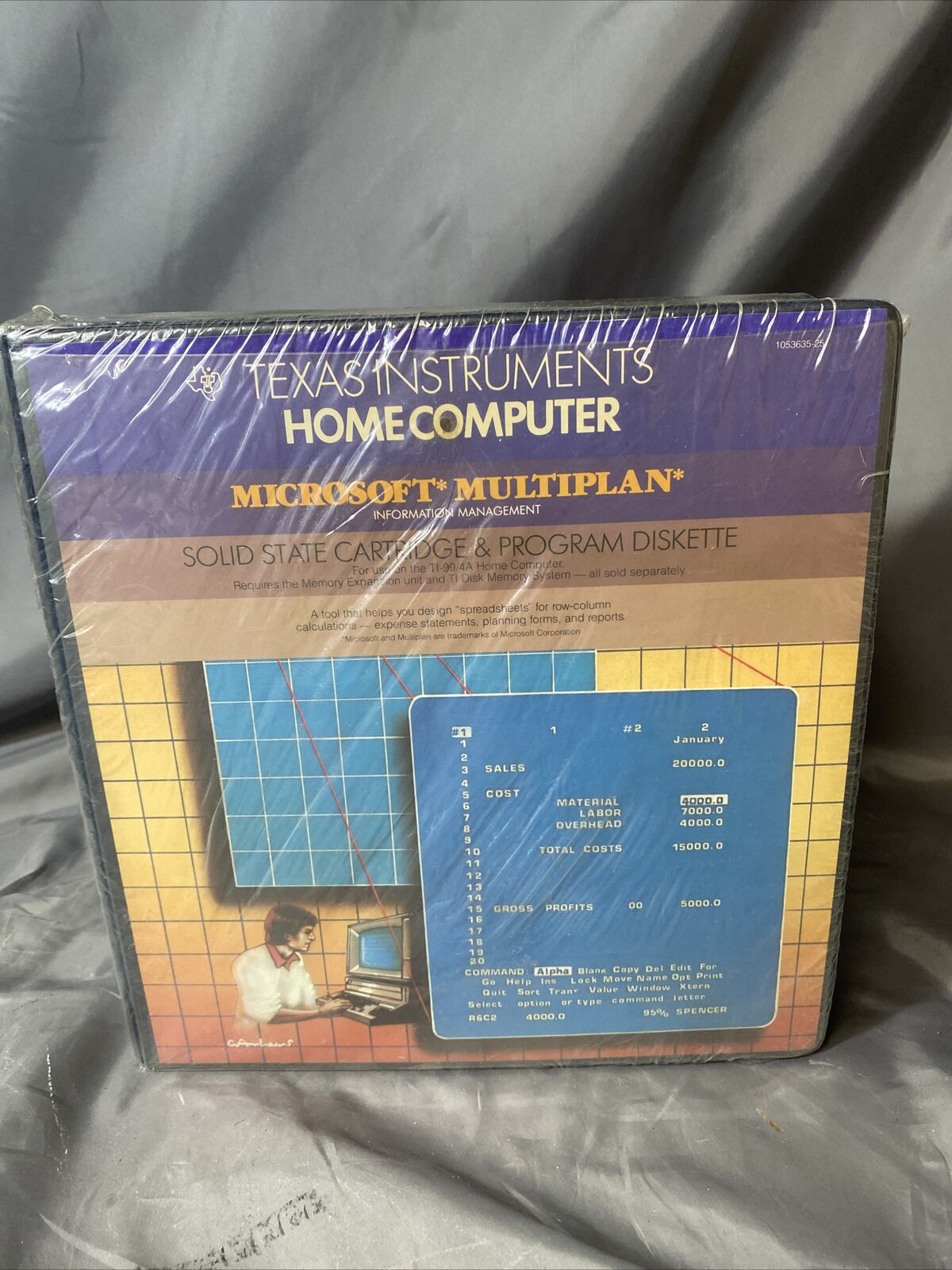 NEW NOS TI-99/4A MICROSOFT MULTIPLAN SEALED IN ORIGINAL BOX PHM 3113