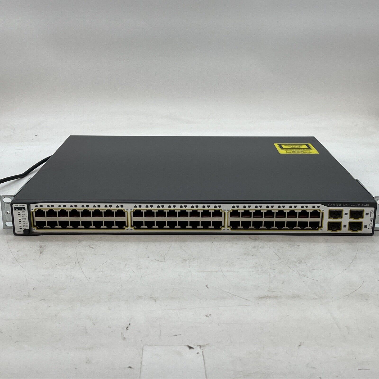 Cisco 3750 WS-C3750-48PS-S 48-Port PoE Managed Ethernet Network Switch 2 Stack