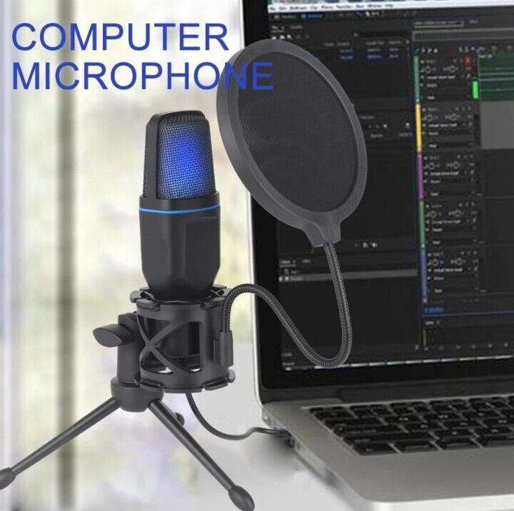 USB Gaming RGB Computer Microphone Condenser Studio Microphone Podcast Streaming