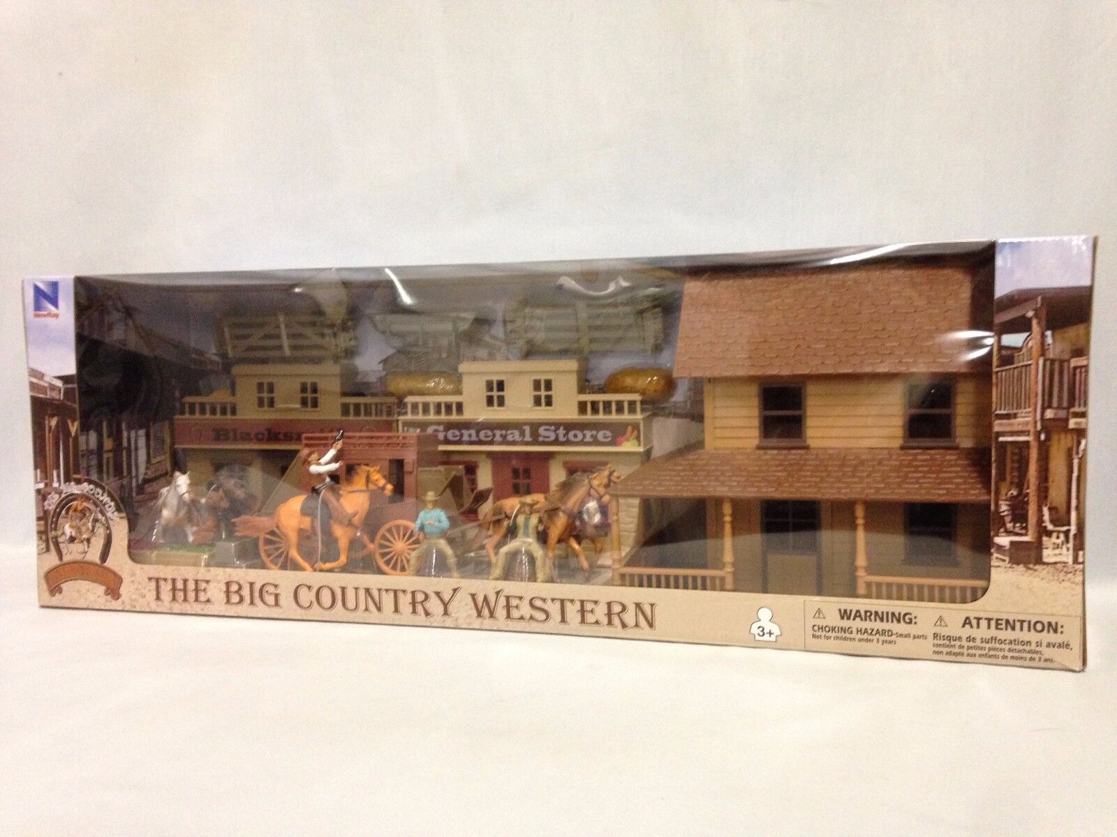 The Big Country Western Town Deluxe Playset w/ Gunfighters, Stage Coach, Wagons