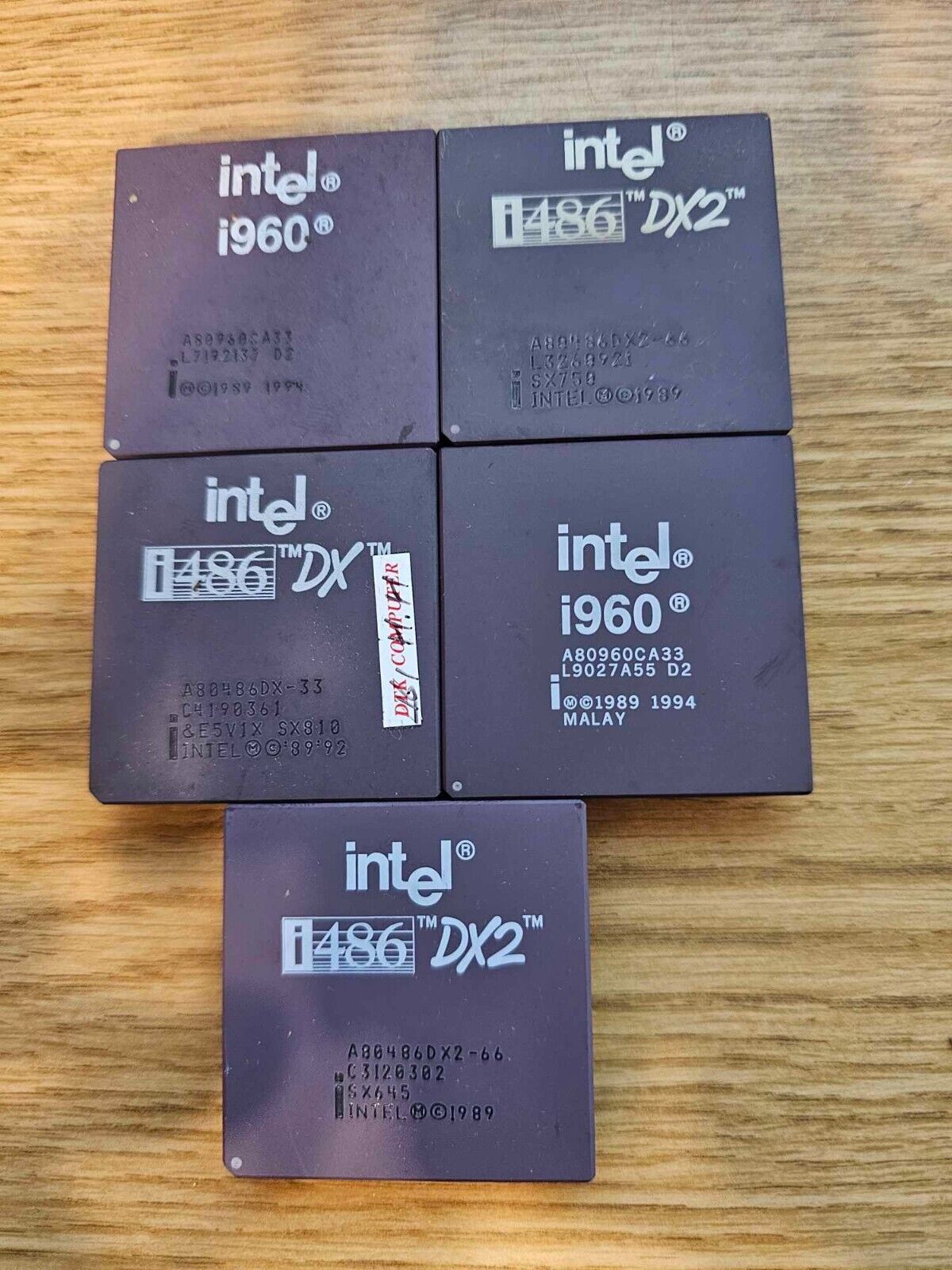 5x Lot - Vintage Retro Intel I486 DX DX2 i960 Lot - Clean Pulls & Pins Collector